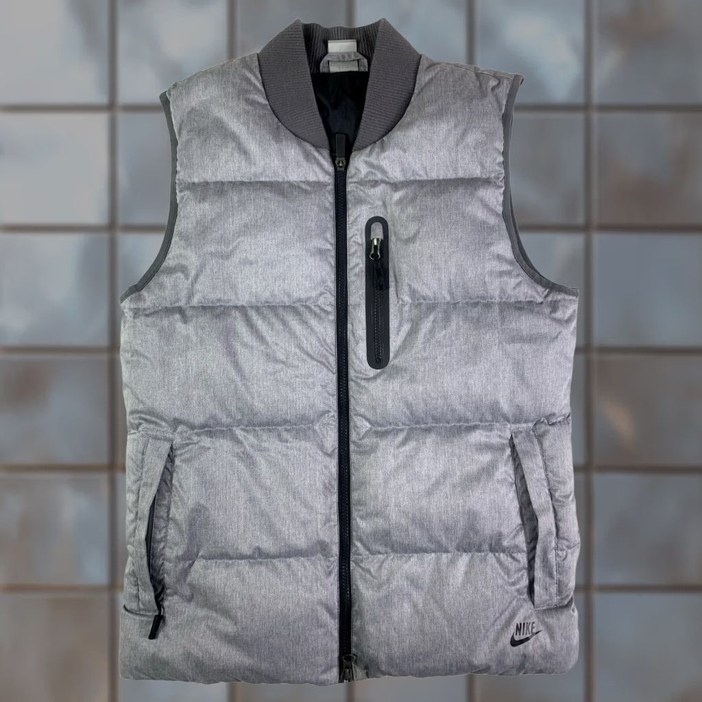 Nike VINTAGE Nike Goose Down Puffer Vest Jacket Men Small Gray 507046-071, Outdoor, Walking, Winter, Zip, Insulated, Pockets, Thermal Size US S / EU 44-46 / 1 - 1 Thumbnail