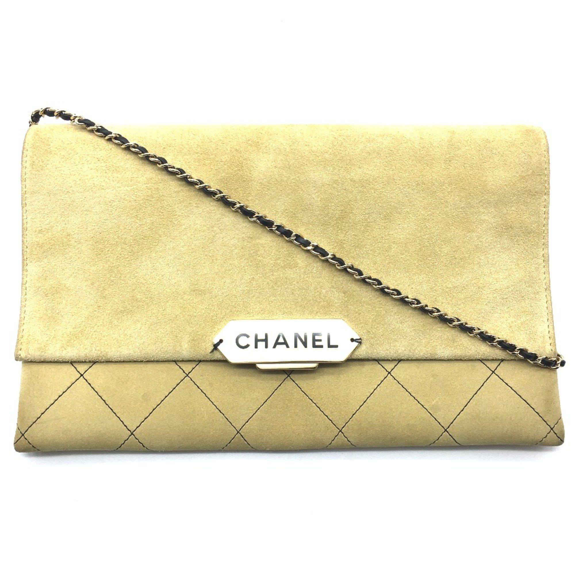 Chanel Chanel logo Bag Flap Single Chain Shoulder Bag Beige Beige x GoldHardware Size ONE SIZE - 1 Thumbnail