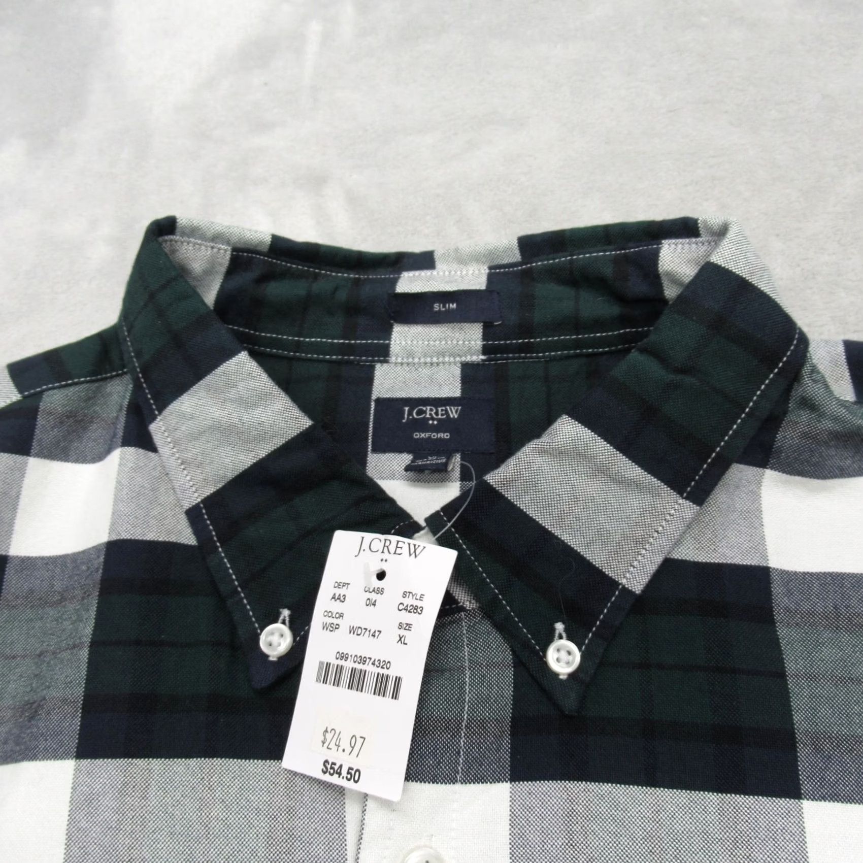 J.Crew J.CREW Oxford Shirt Mens XL Black Slim Long Sleeve Button-Down Casual Workwear Plaid Cotton XS? Size US XL / EU 56 / 4 - 7 Thumbnail