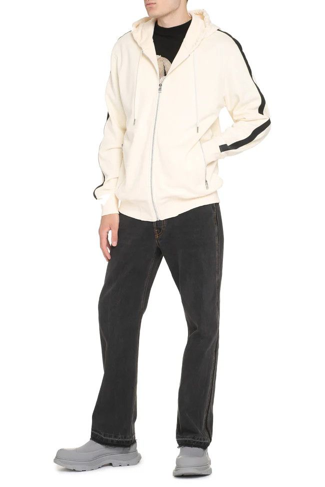 Alexander McQueen o1y1024 Hoodie in Ivory Size US L / EU 52-54 / 3 - 3 Thumbnail
