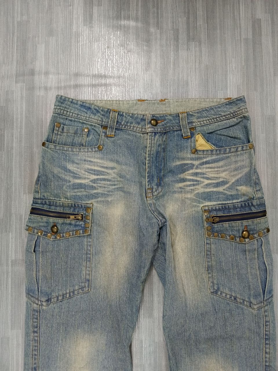 Japanese Brand FLARE🔥BUDDHAHOOD CARGO DENIM PANTS Size US 30 / EU 46 - 4 Thumbnail