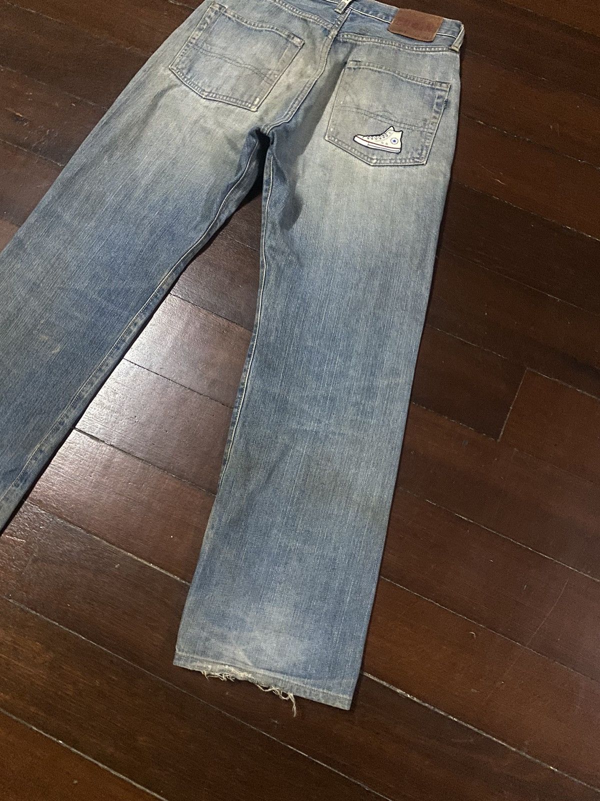 Edwin Vintage 90s Edwin 505 Selvedge Distressed Denim Jeans BAGGY Size US 32 / EU 48 - 12 Thumbnail