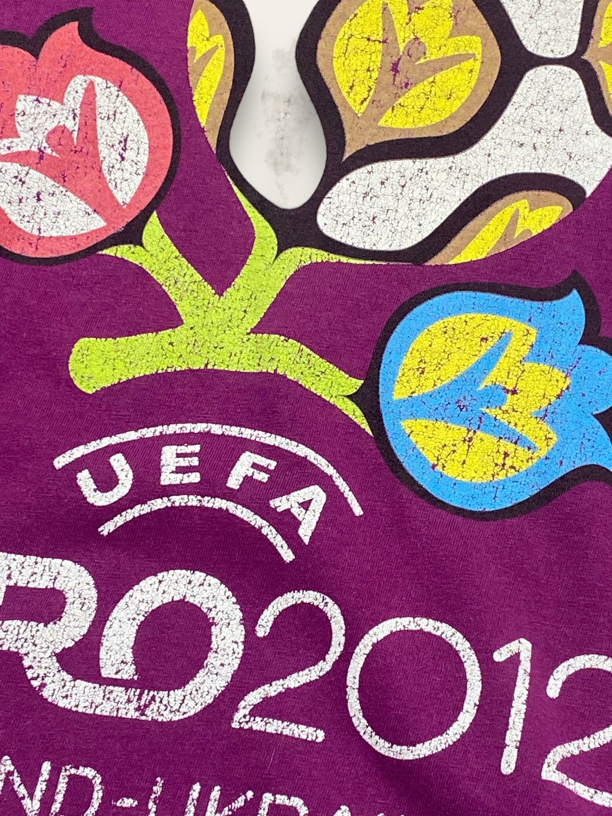 Vintage 2012 Vintage POLAND UKRAINE EURO2012 Purple Tee y2k Size US S / EU 44-46 / 1 - 3 Thumbnail