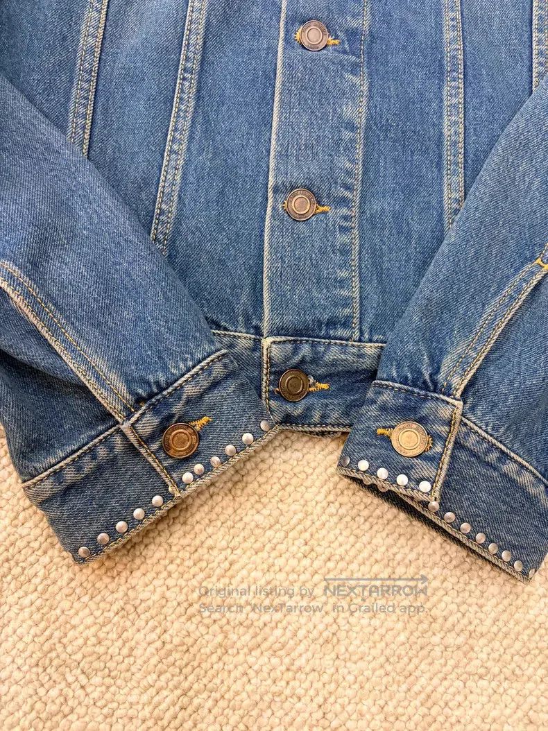 Saint Laurent Paris Saint Laurent Paris Studded Rhinestone Denim Jacket i Size US L / EU 52-54 / 3 - 5 Thumbnail