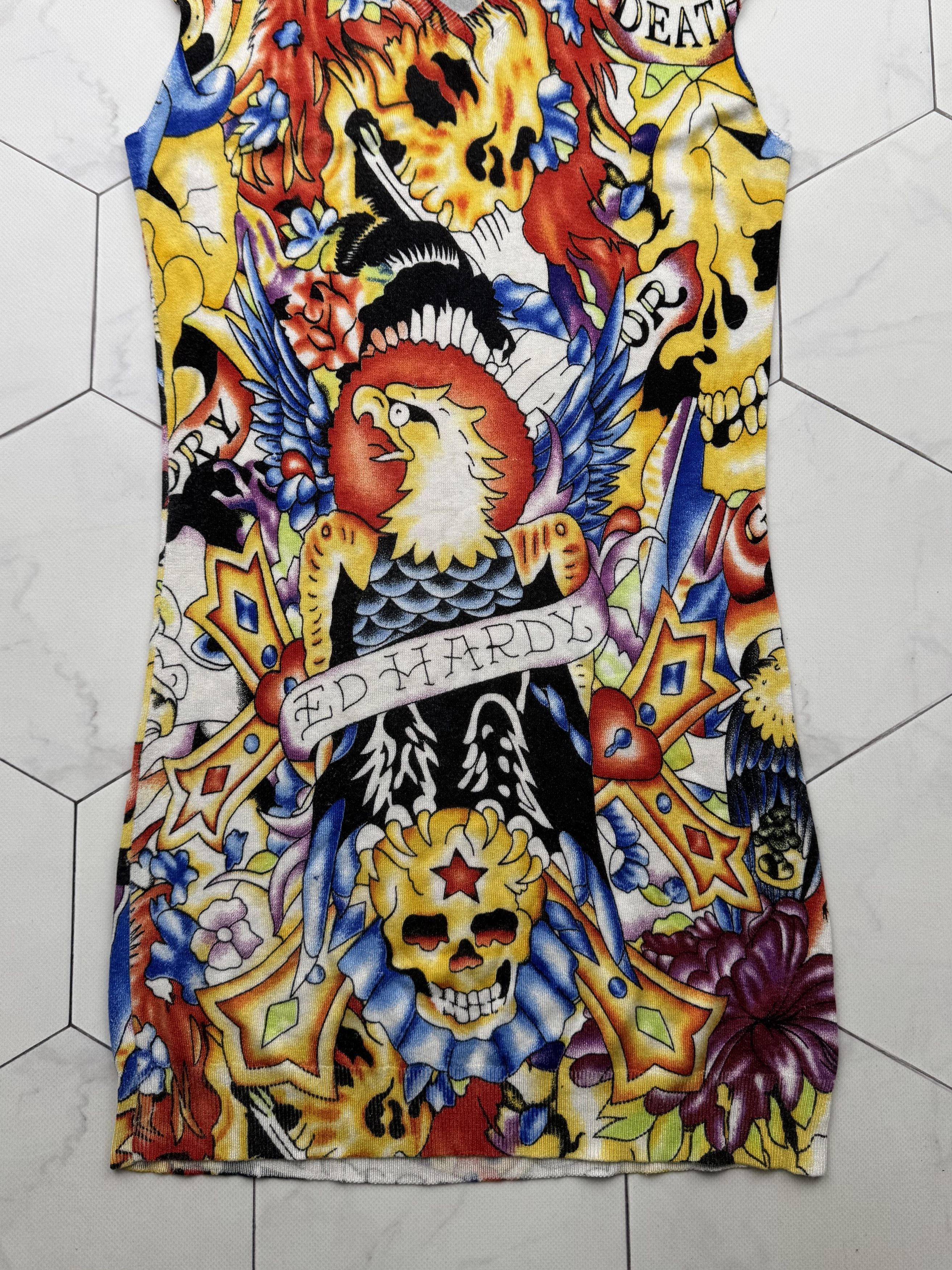Christian Audigier Ed Hardy Vintage Dress (B189) Size M / US 6-8 / IT 42-44 - 3 Thumbnail