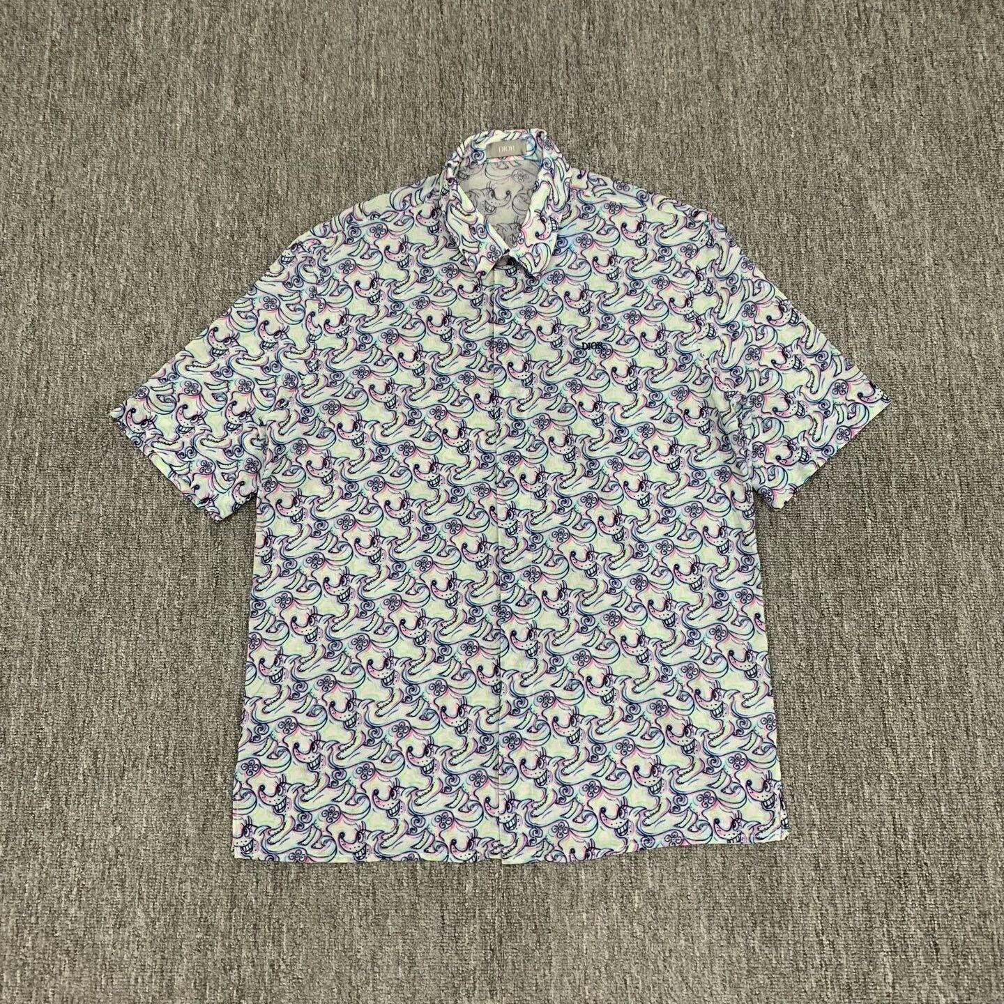 Dior Dior Embroidered Logo Floral Short-Sleeve Shirt Size US M / EU 48-50 / 2 - 1 Thumbnail