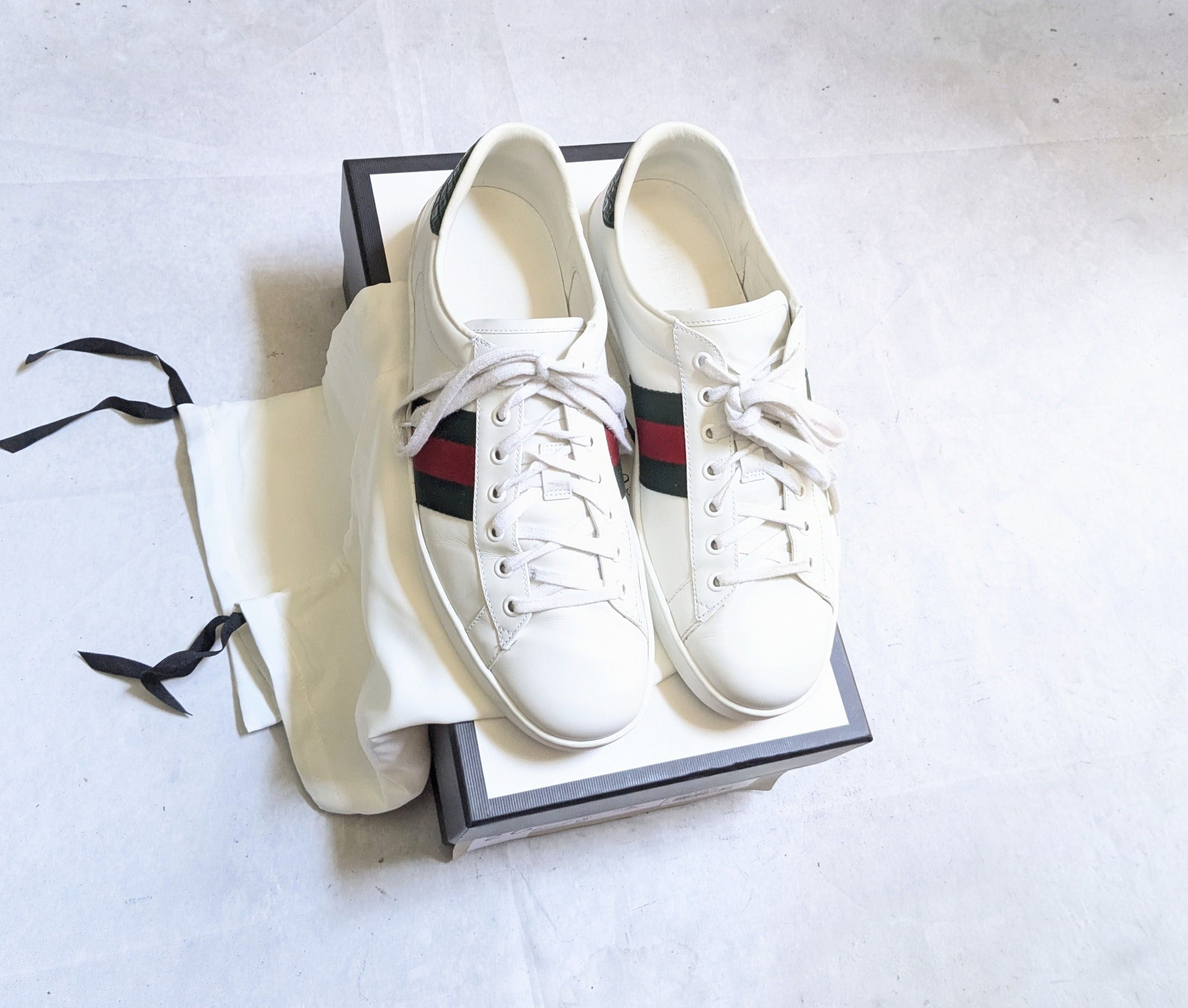 Gucci Gucci Ace Sneakers White 10.5 Low Tops Leather Web Size US 10.5 / EU 43-44 - 1 Thumbnail