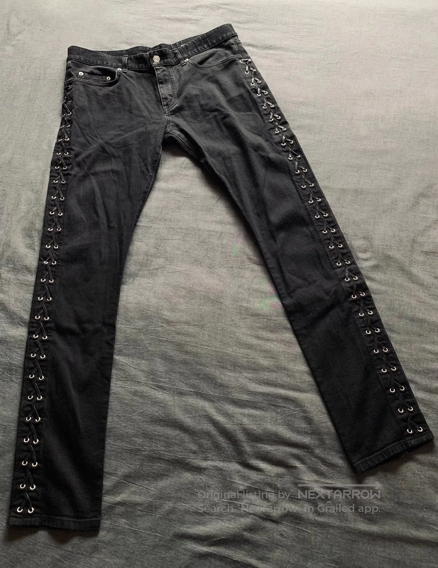 Saint Laurent Paris Saint Laurent D02 Side Lambskin Strap Jeans. Size US 34 / EU 50 - 1 Thumbnail