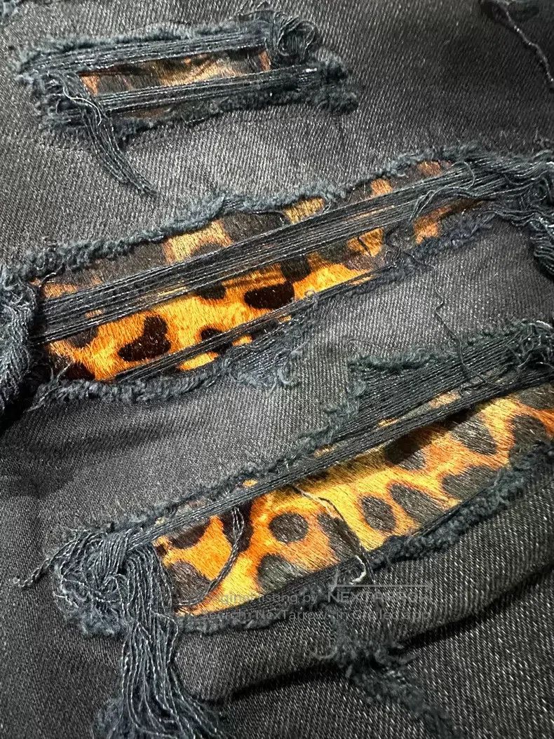 Amiri Amiri Tiger and leopard print aged destroyed denim jeans Size US 34 / EU 50 - 2 Thumbnail
