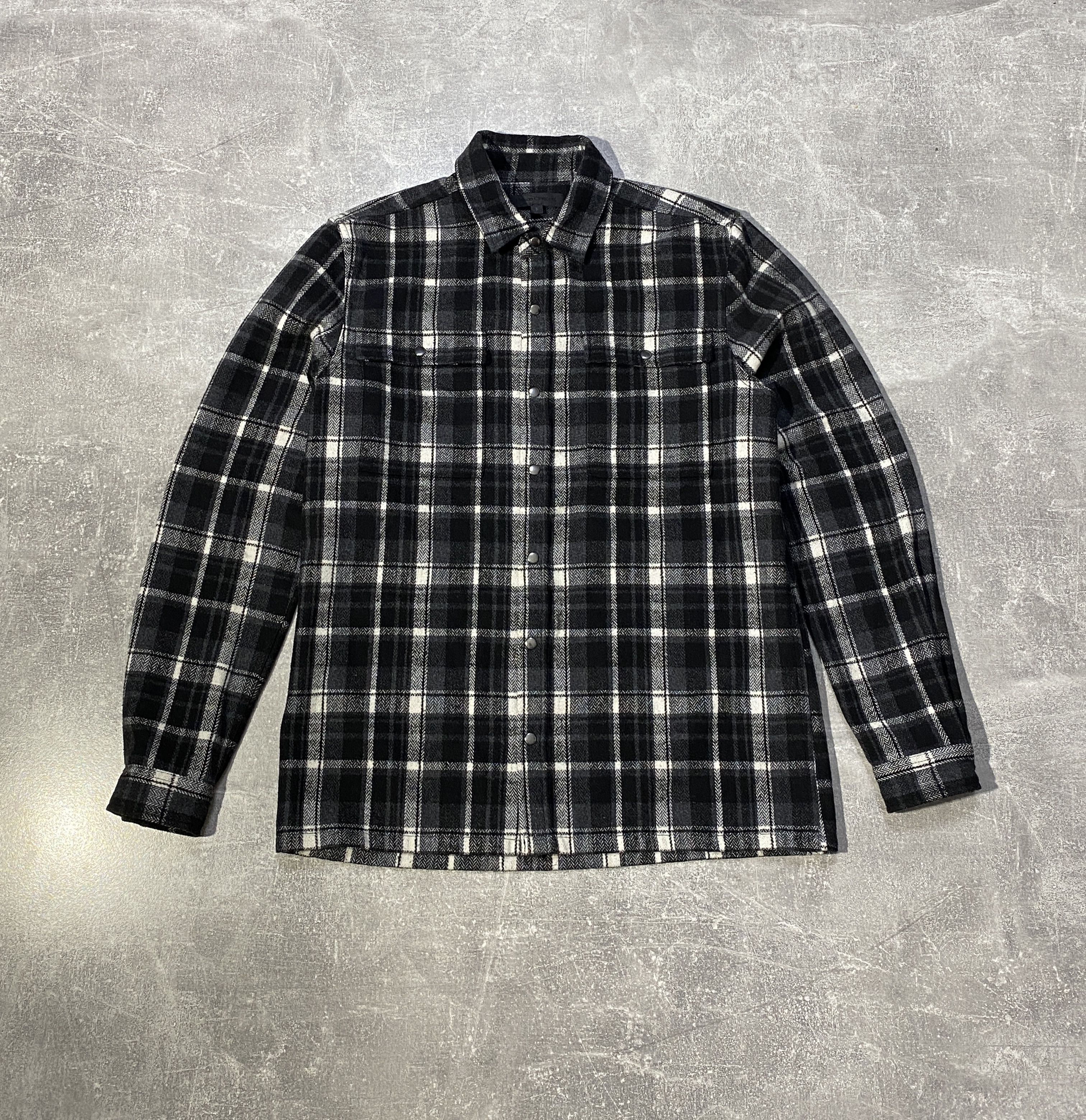 Japanese Brand Vintage Y2K Maison Cinqcent Wool Flannel Shirt Size US S / EU 44-46 / 1 - 1 Thumbnail