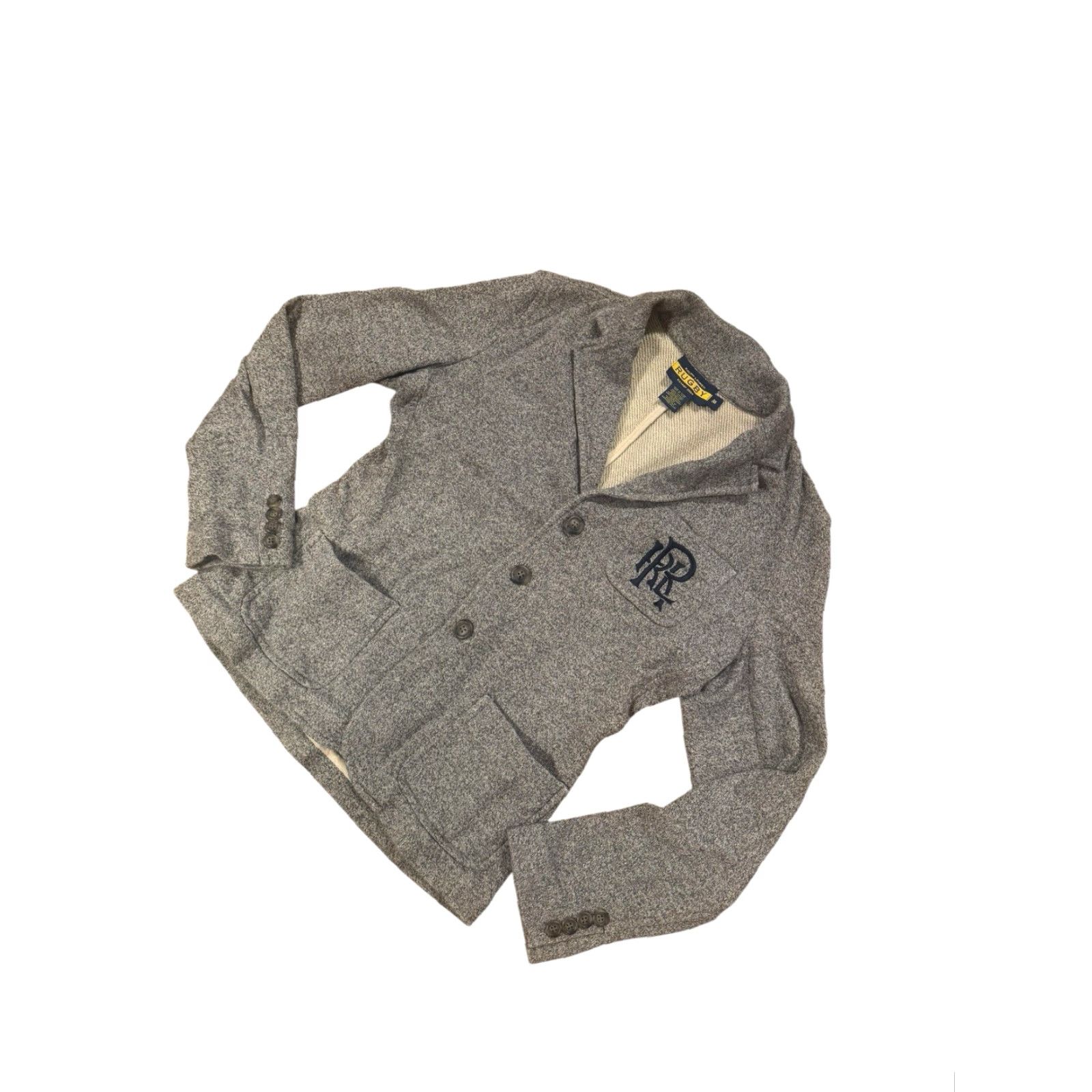 Ralph Lauren VINTAGE Rugby Ralph Lauren Cardigan Blazer Knit Solid Gray M Size M / US 6-8 / IT 42-44 - 4 Thumbnail