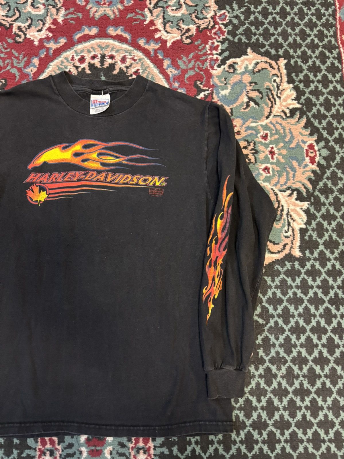 Harley Davidson Vintage 90’s Harley Davidson Flame Longsleeve Size US M / EU 48-50 / 2 - 10 Thumbnail