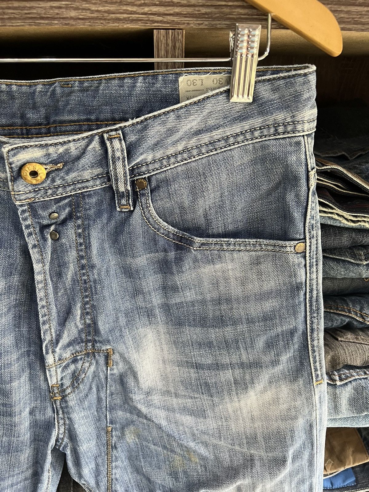 Diesel 🔥Vintage Diesel Industry Cropped Distressed Denim Size US 33 - 5 Thumbnail