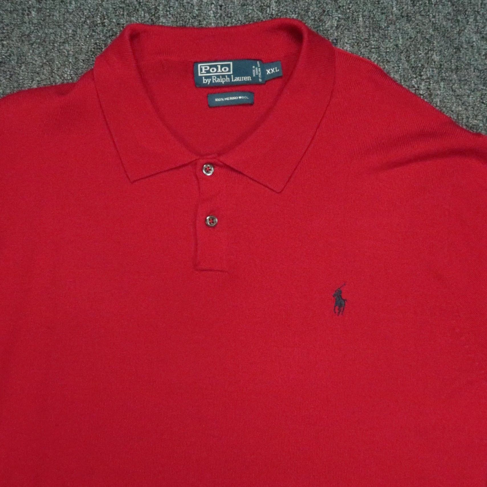 Polo Ralph Lauren VINTAGE Polo Ralph Lauren Sweater Men 2XL Red Wool Long Sleeve Pullover Knit Size US XXL / EU 58 / 5 - 2 Thumbnail