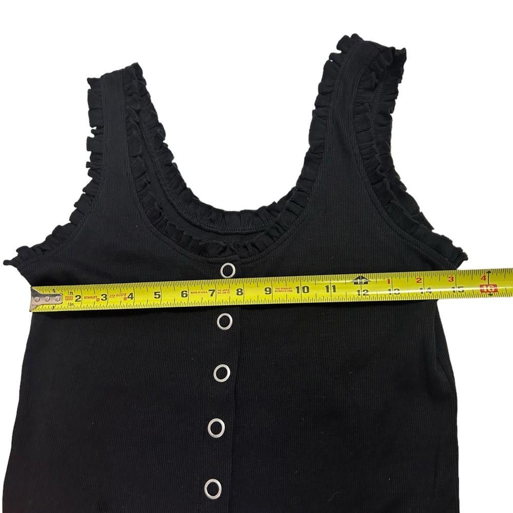 Chase Authentics Chaser l NWOT Black Ribbed Snap Button Tank Small Size S / US 4 / IT 40 - 3 Thumbnail