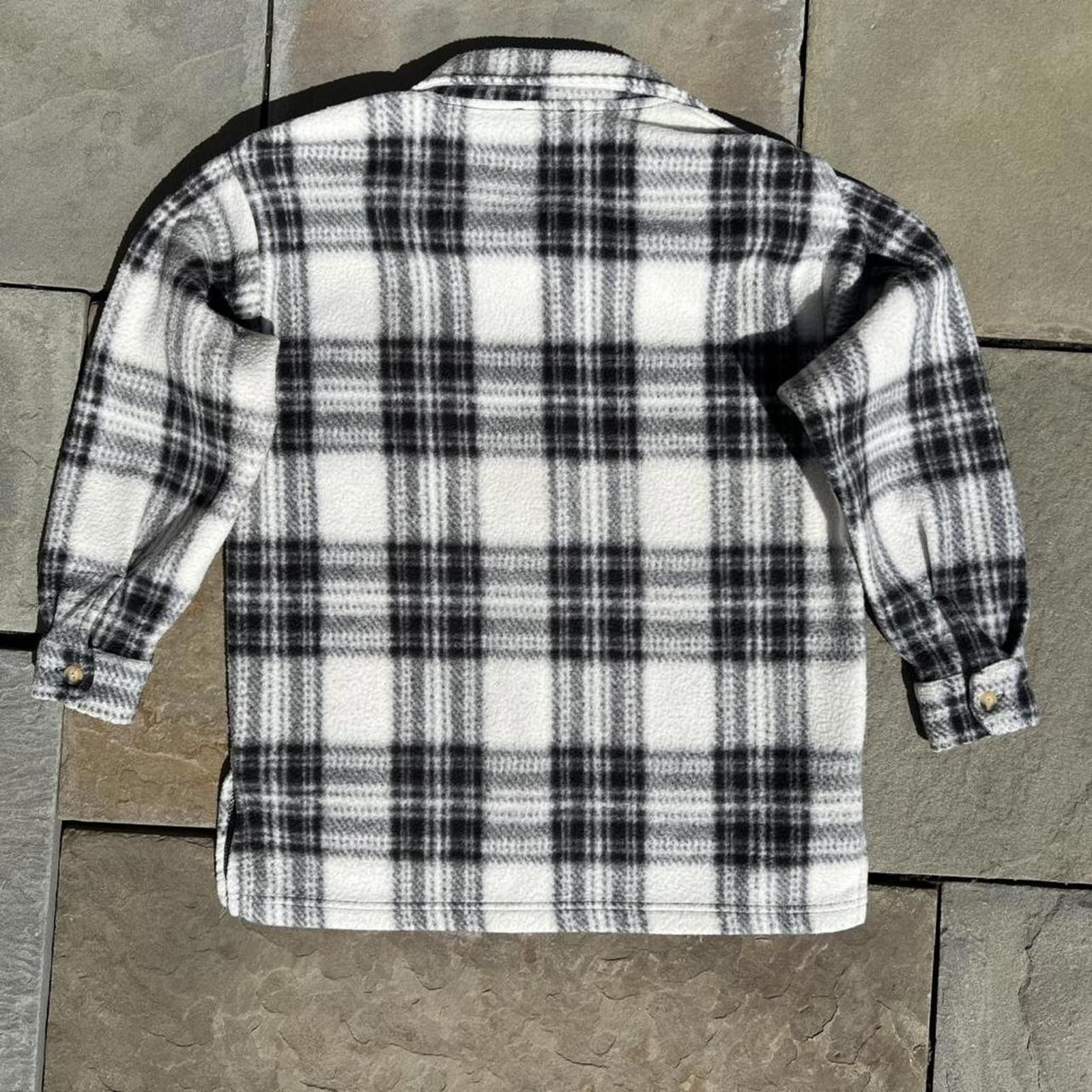 Vintage Vintage 90s Fleece Houndstooth Plaid Button Down Flannel Size US S / EU 44-46 / 1 - 4 Thumbnail