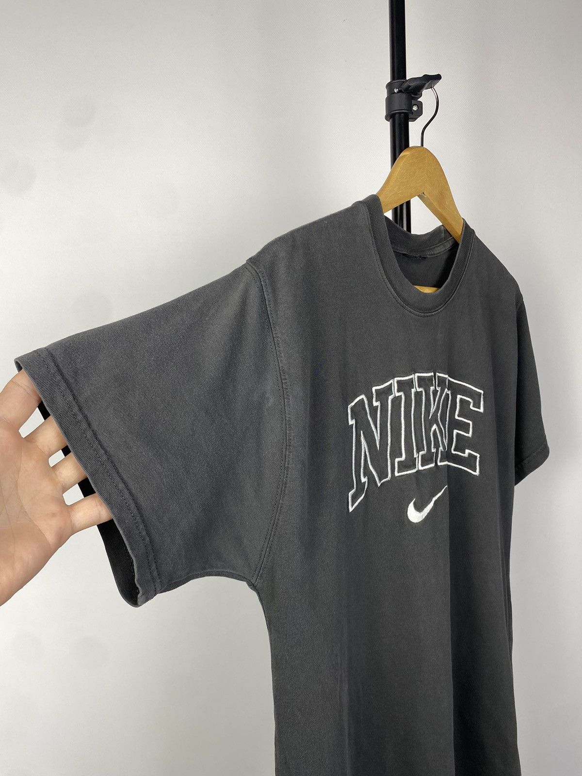 Nike × Vintage Nike Vintage T Shirt 90s Big Logo Y2k USA Affliciton Size US S / EU 44-46 / 1 - 5 Thumbnail