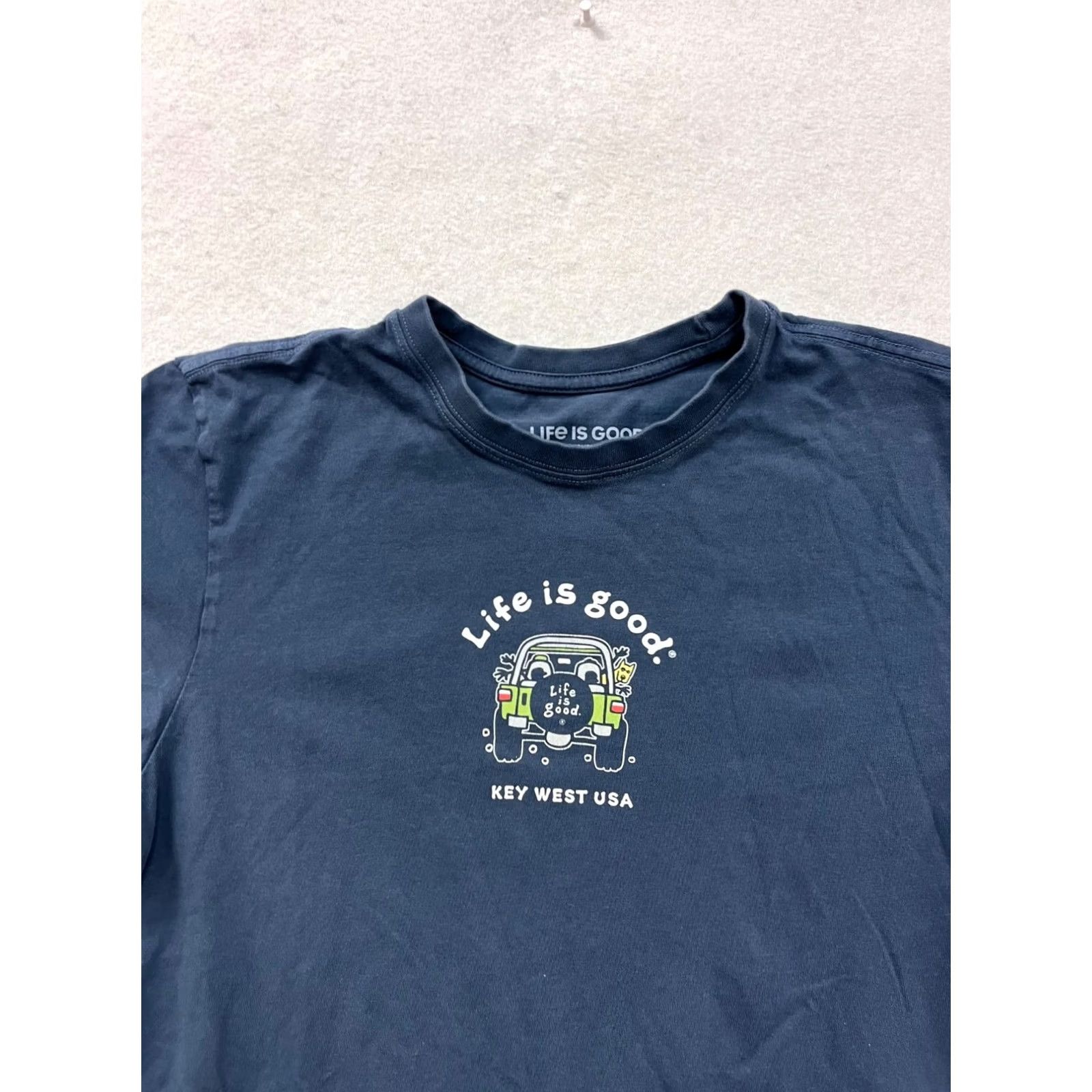 Life is Good Life Is Good Crusher Tee Key West USA Graphic Navy Blue S Mens Girls Unisex Adults Shirt Cn Crew Neck Short Sleeve 100% Cotton Size US S / EU 44-46 / 1 - 5 Thumbnail