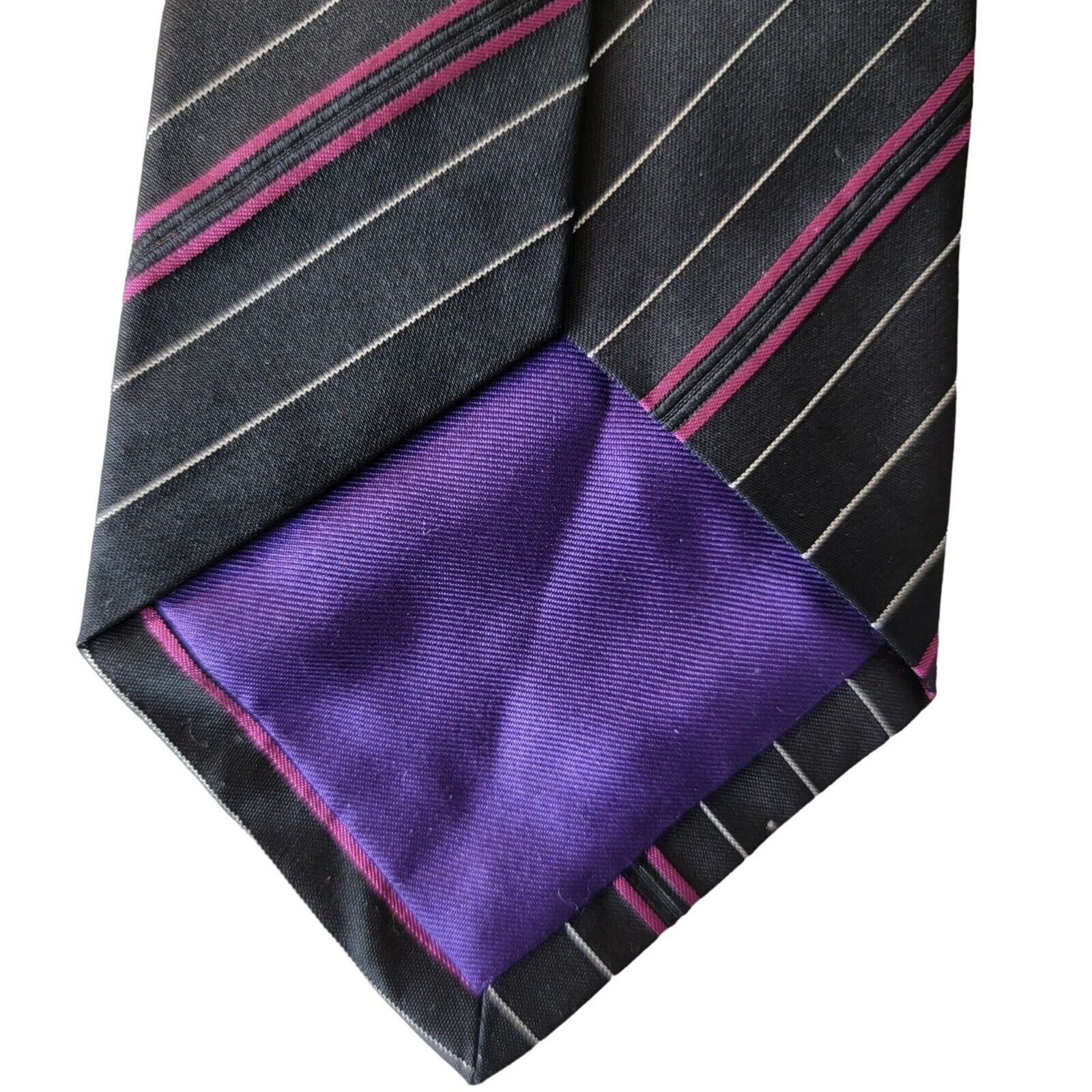 Ralph Lauren Ralph Lauren Purple Label 100% Silk Repp Neck Tie Mens Black Size ONE SIZE - 7 Thumbnail