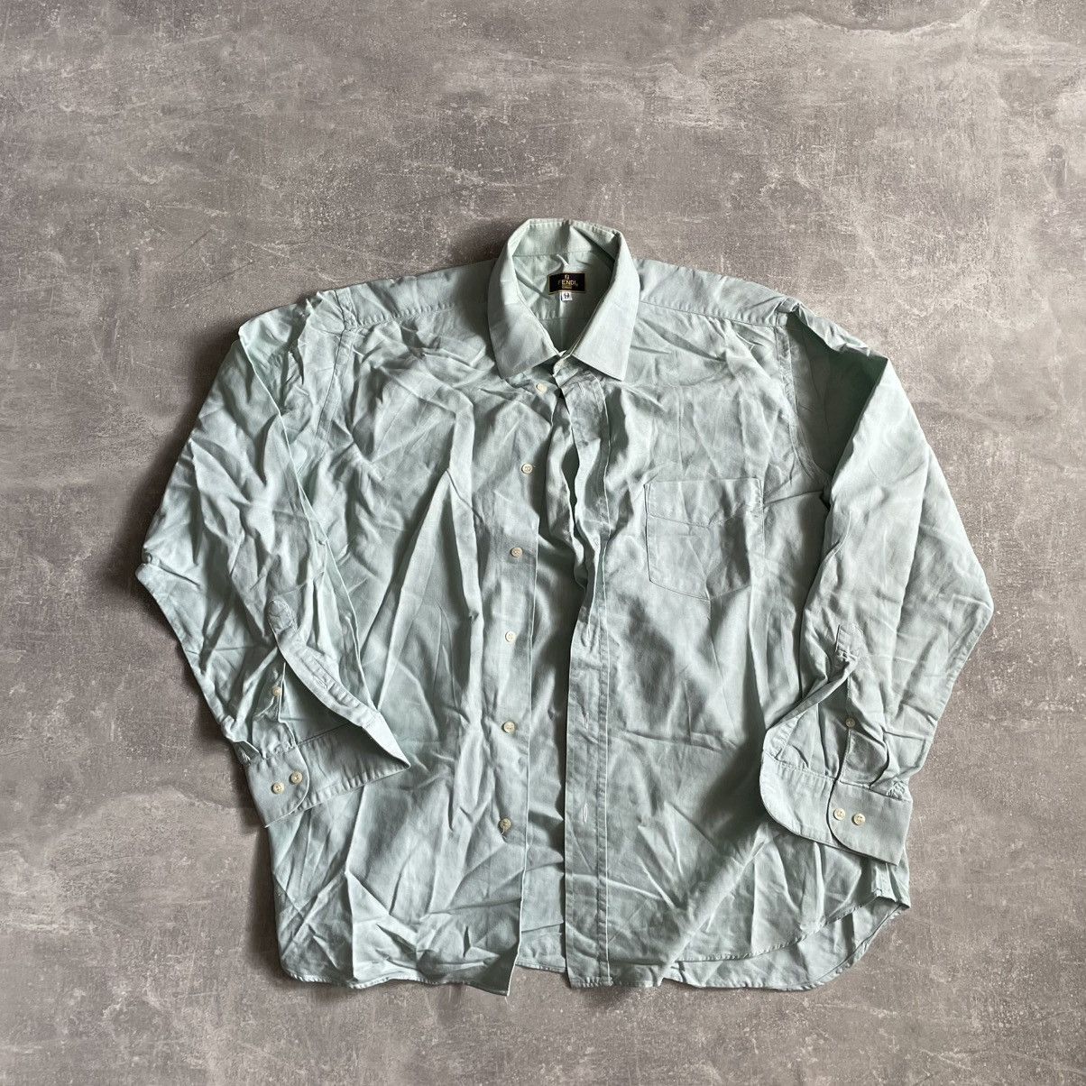 Fendi × Vintage Vintage 90s Fendi shirt old money luxury 43 / 17 long Size US L / EU 52-54 / 3 - 1 Thumbnail