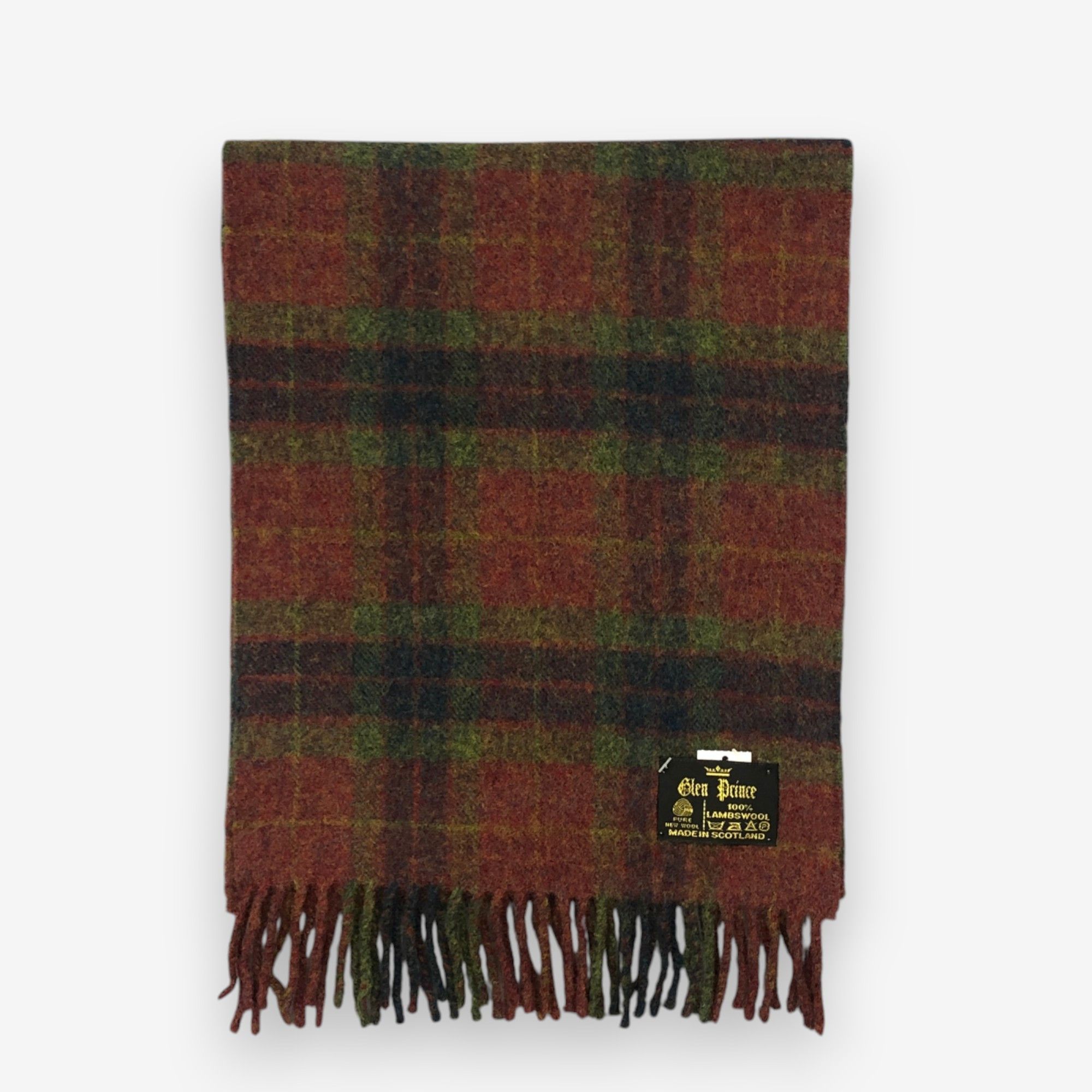 Japanese Brand Vintage Glen Prince Scarf Muffler Wool Plaid Fringe Scarves Size ONE SIZE - 2 Thumbnail