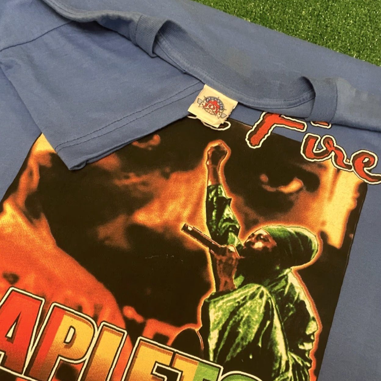 Vintage VINTAGE 90s More Fire Capelton Reggae VTG Rap Tee Shirt Mens Size XXL Bob Marley Blue Capelton Hip Hop Rasta Music 90s Mens Size US XXL / EU 58 / 5 - 3 Thumbnail