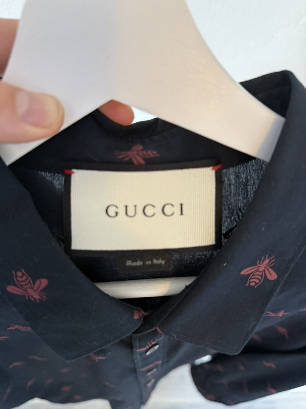Gucci Navy Bee & Star Embroidered Shirt – Size 43 Size US L / EU 52-54 / 3 - 9 Thumbnail
