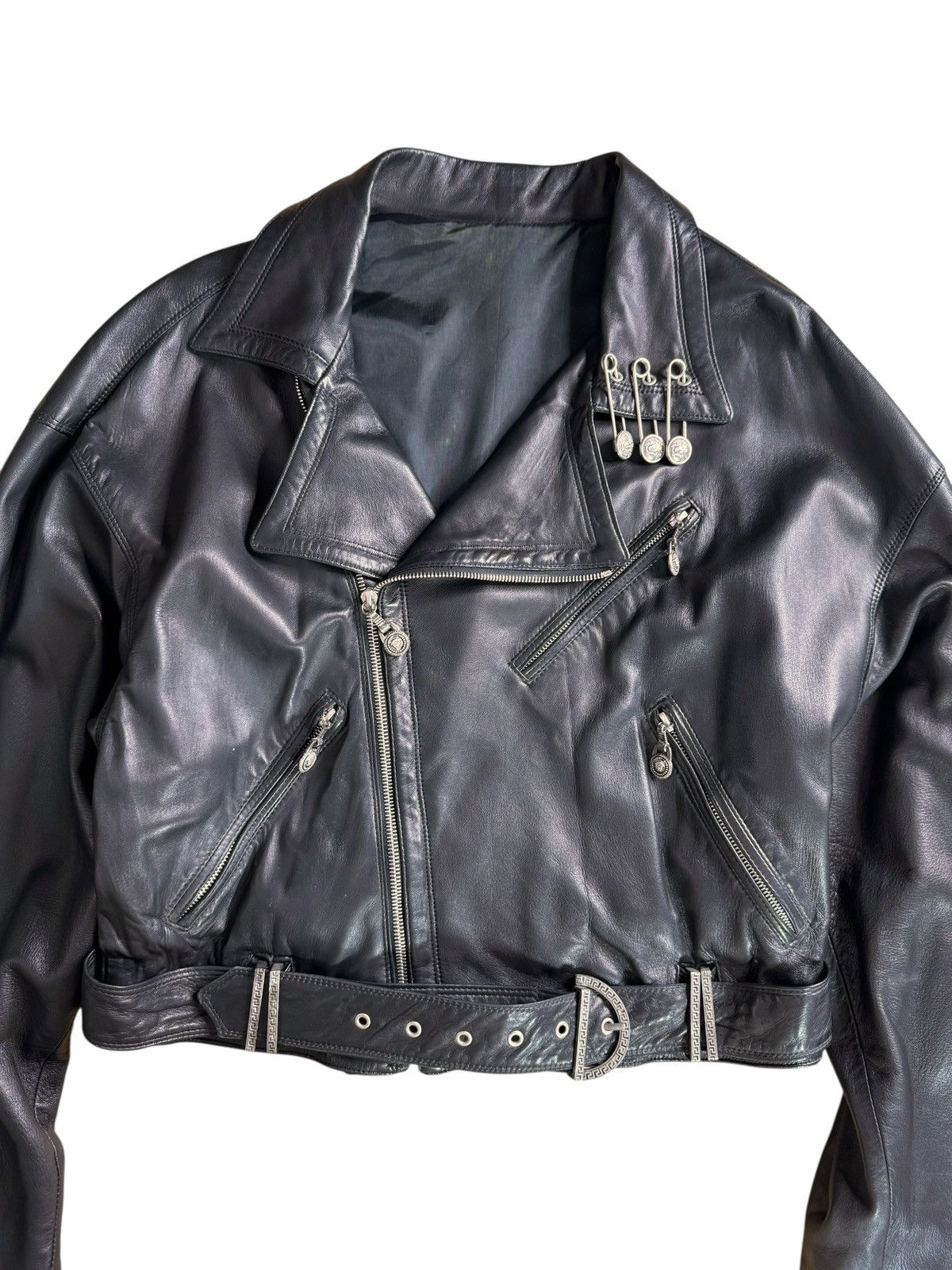 Versace Gianni Versace SS 94 leather Medusa safety pin biker jacket Size M / US 6-8 / IT 42-44 - 7 Thumbnail