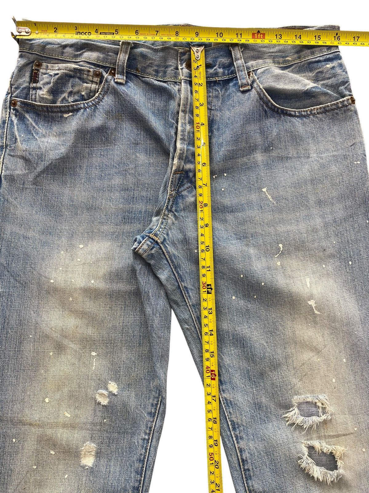 Abercrombie & Fitch Abercrombie & Fitch Faded Wash Paint Splash Boot Cut Jeans Size US 32 / EU 48 - 6 Thumbnail