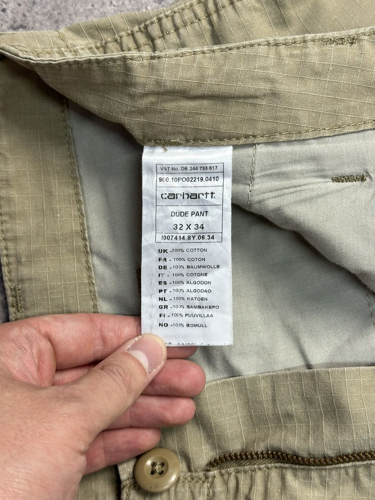 Carhartt × Vintage Vintage Carhartt Cargo Distressed Pants Faded Beige Y2K Size US 32 / EU 48 - 9 Thumbnail