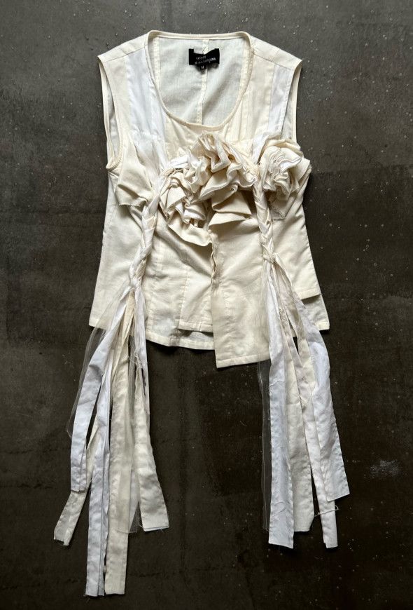 Comme des Garcons Comme des Garçons AD2003 Draped Floral Fringe Vest Size M / US 6-8 / IT 42-44 - 1 Thumbnail