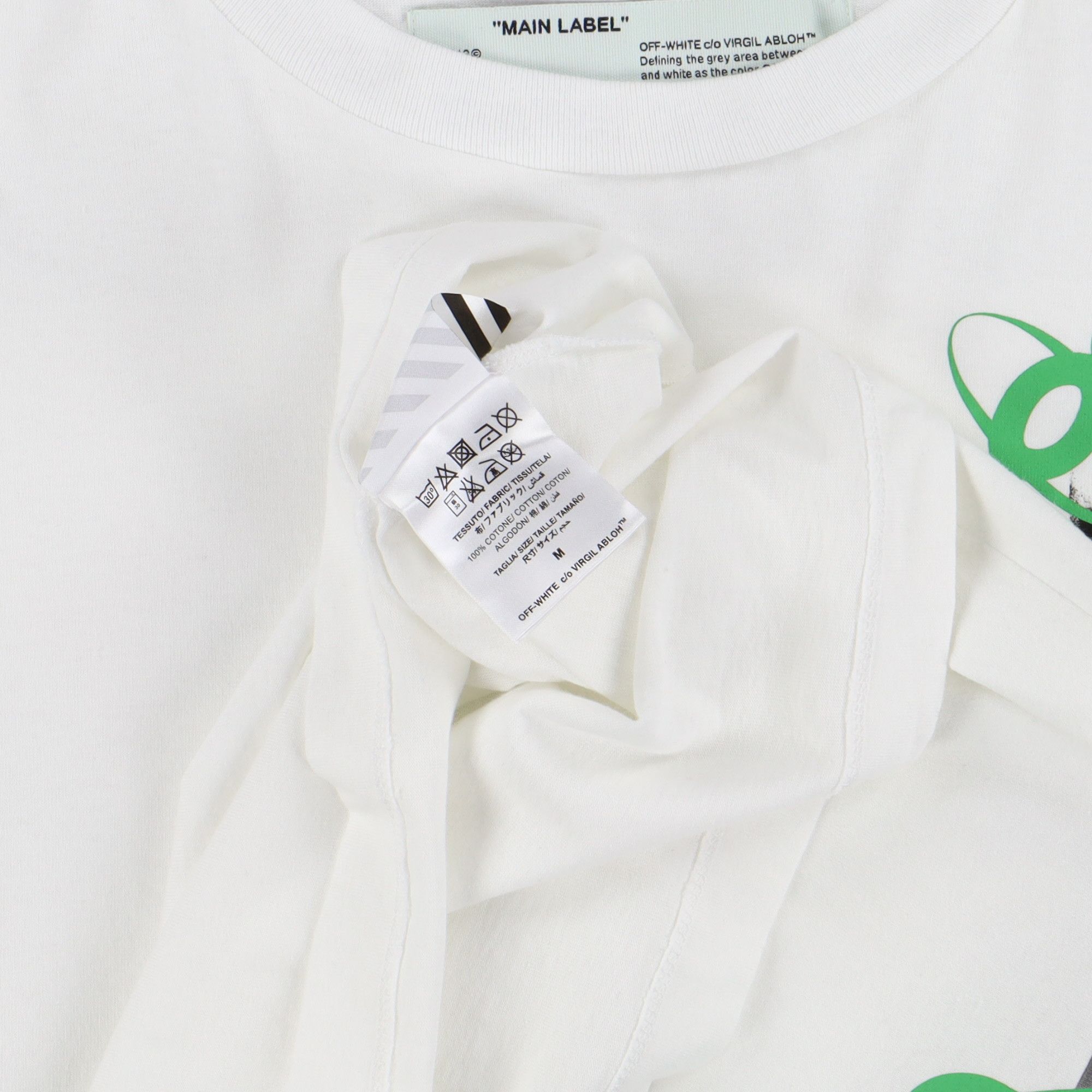 Off-White White Sprayed Blurred Logo Double Layer LS T-Shirt Size US M / EU 48-50 / 2 - 4 Thumbnail