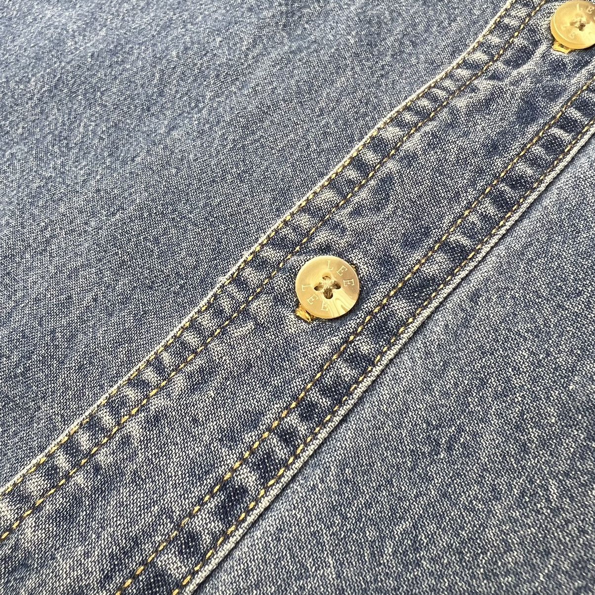Lee × Vintage VTG Lee Denim Shirt Blue Button Down Embroidered Divco Size US XXL / EU 58 / 5 - 6 Thumbnail