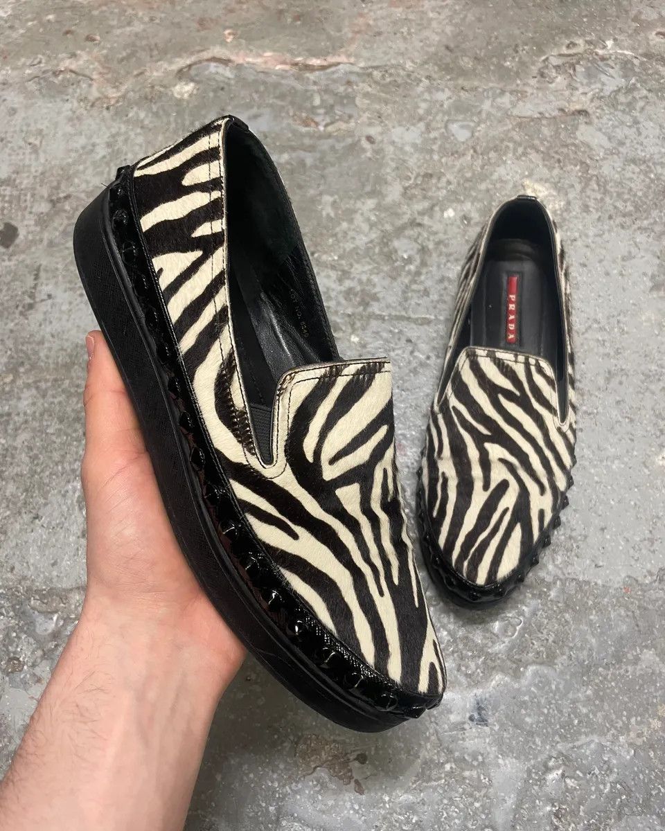 Prada Prada Pony Hair Safari Brown Embellished Shoes Size US 7 / IT 37 - 1 Thumbnail