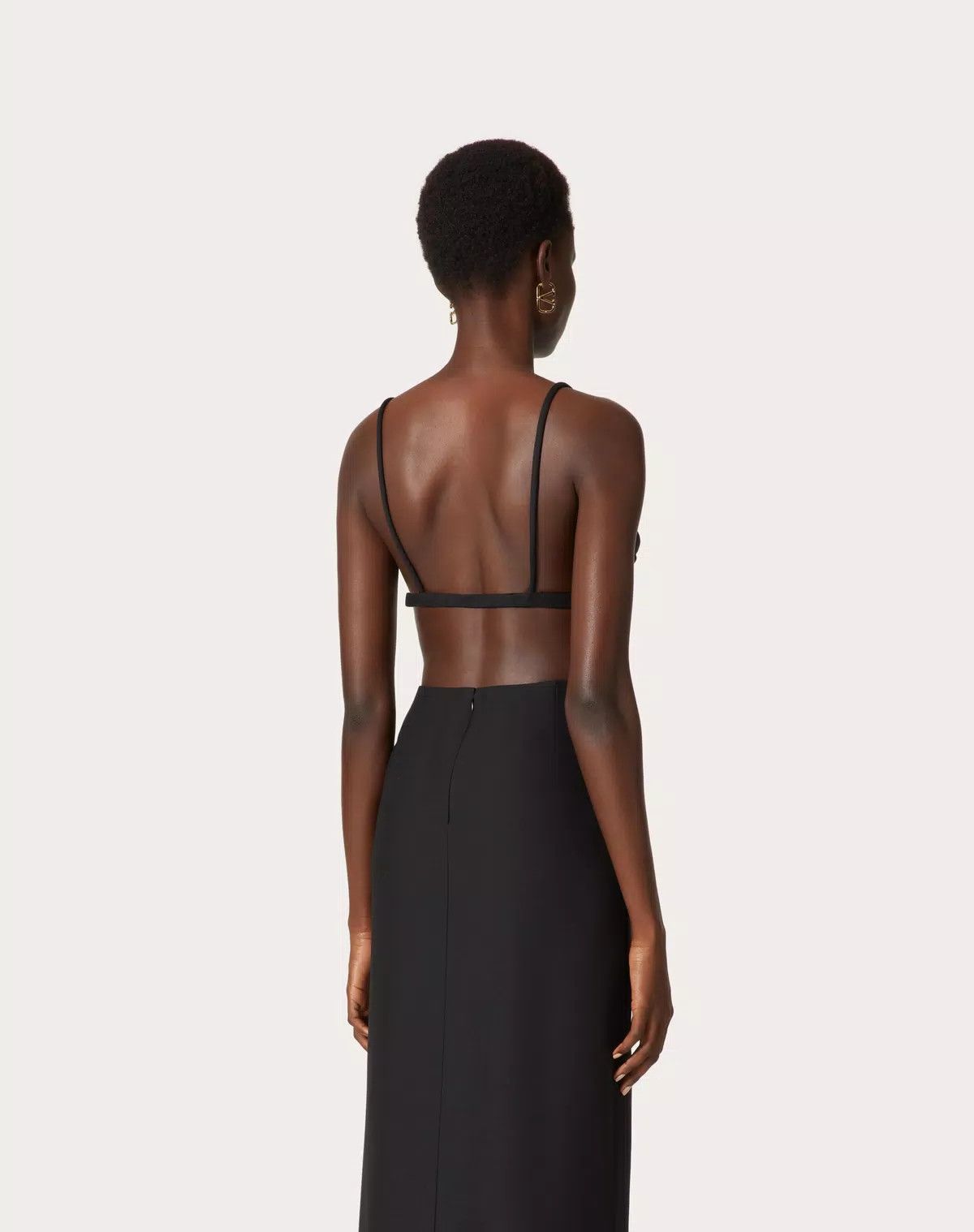 Valentino o1s1wg110625 Size: 42/Crepe Couture Bralette in Black Size ONE SIZE - 5 Thumbnail