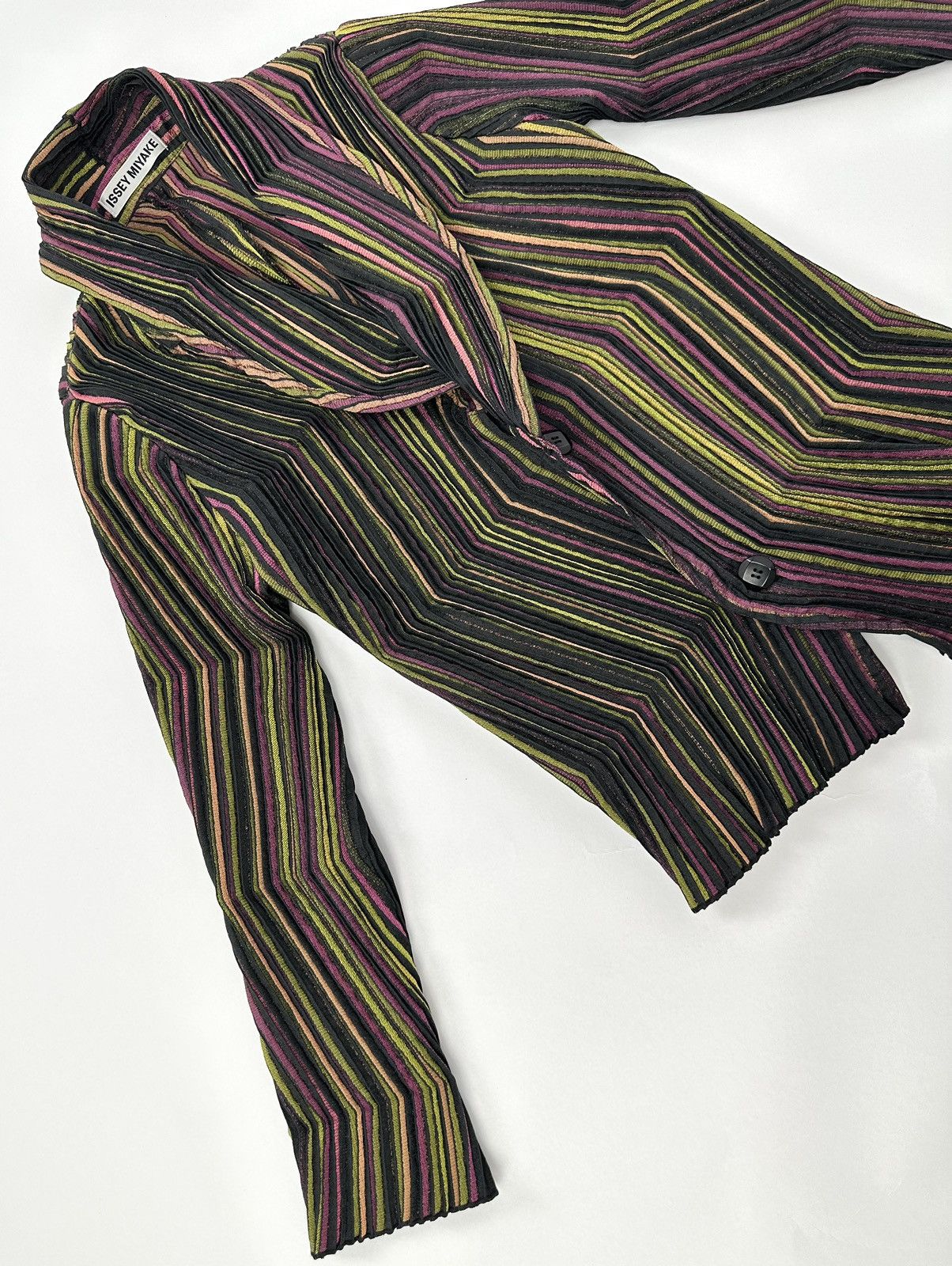 Issey Miyake Issey Miyake 3D Stretch Pleated Multi-Color Blazer Size XS / US 0-2 / IT 36-38 - 3 Thumbnail