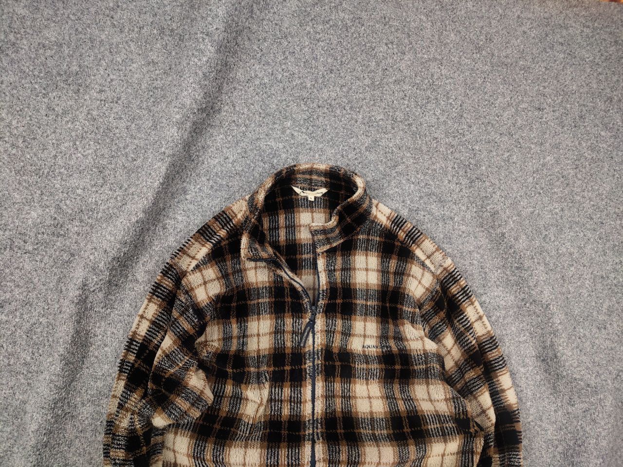 Aquascutum Vintage Aquascutum Zip-Up fleece brown check Sherpa jacket Size US L / EU 52-54 / 3 - 2 Thumbnail