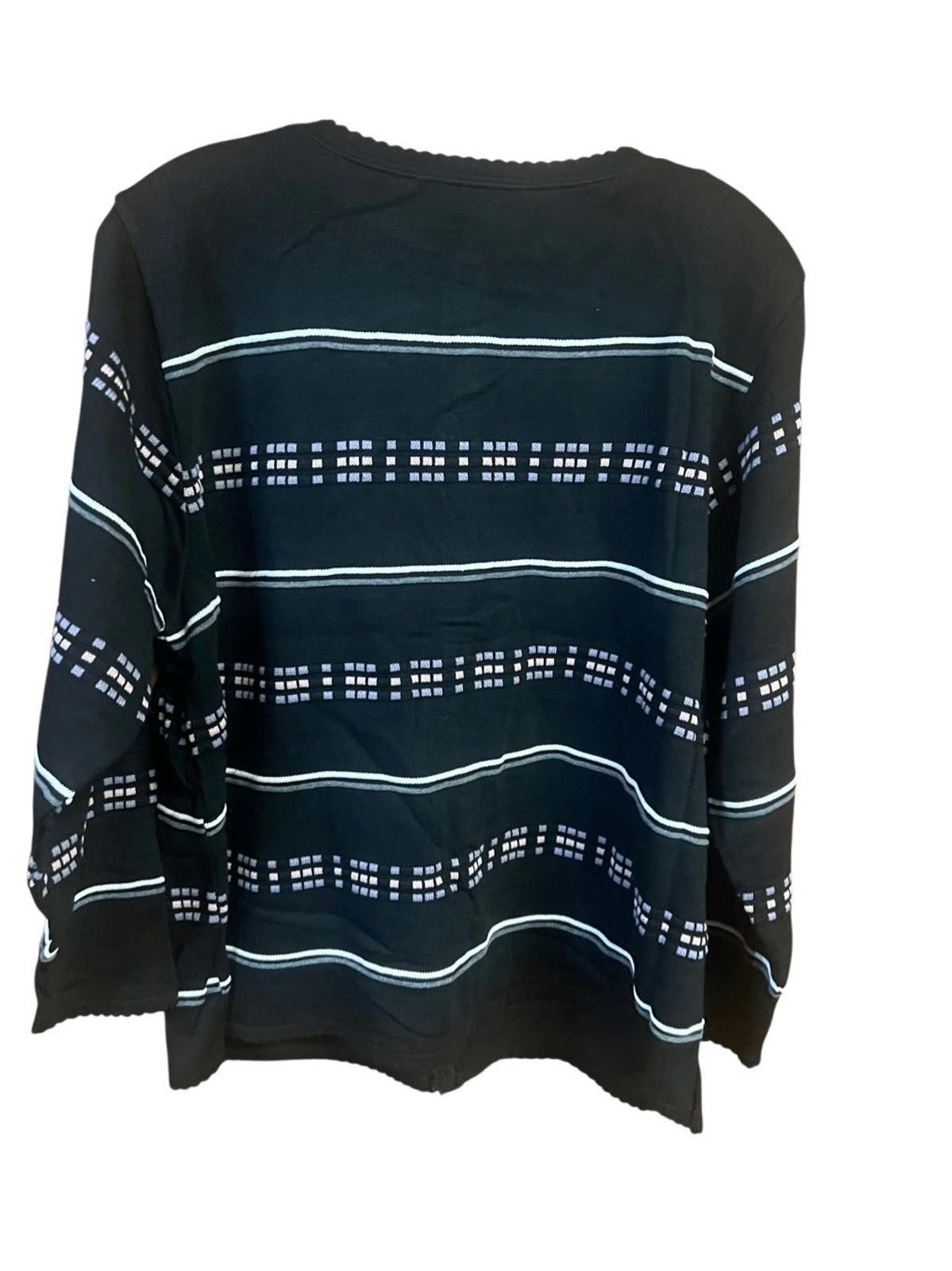 Designer Alfred Dunner Cardigan Sweater Black/Purple/Pink Sz L NWOT Size L / US 10 / IT 46 - 2 Thumbnail