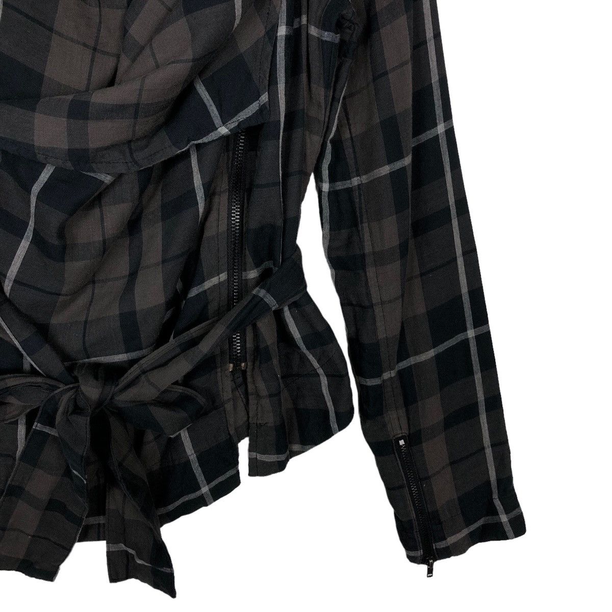 Japanese Brand 🔥90’s Bondage Parachute Biker Jacket Diesel Femme Tartan Size S / US 4 / IT 40 - 4 Thumbnail