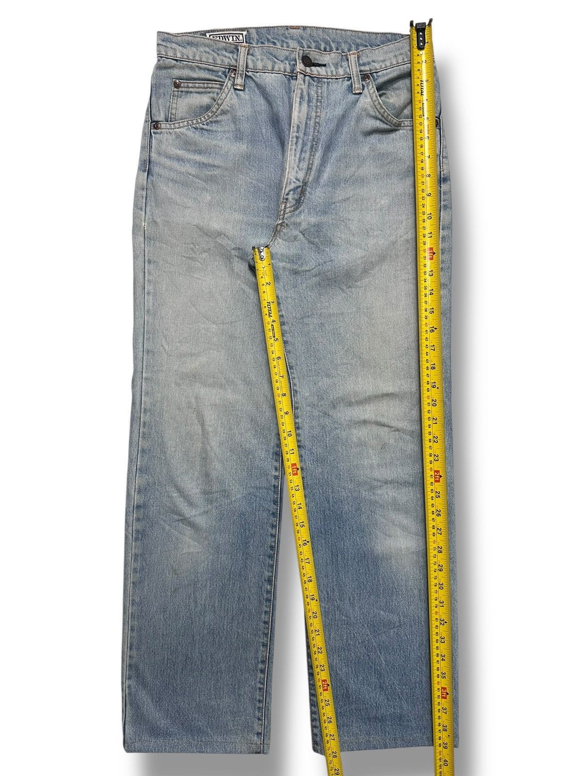 Edwin Vintage Edwin 90's Japan Denim Straight Jeans Light BlueWash Size US 30 / EU 46 - 16 Thumbnail