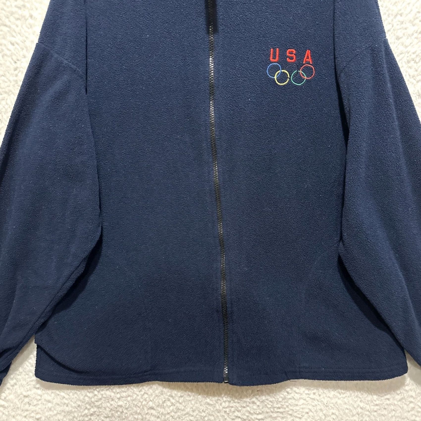 Vintage VINTAGE 90s USA Olympics Jacket Mens Size L Fleece Full Zip Sweater Made in the USA Size US L / EU 52-54 / 3 - 5 Thumbnail