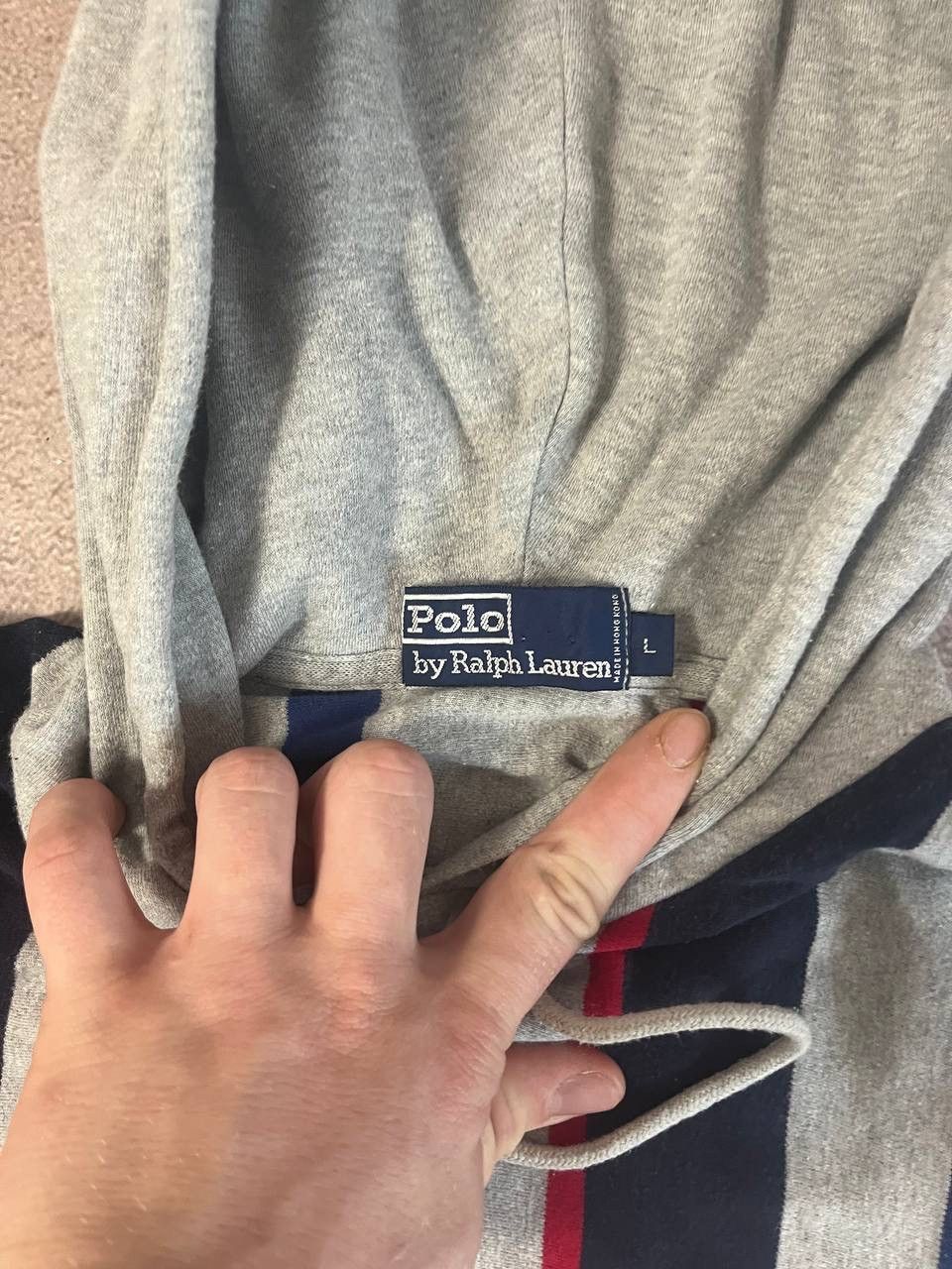 Polo Ralph Lauren × Vintage Polo Ralph Lauren distressed rugby hoodie oversized Size US L / EU 52-54 / 3 - 5 Thumbnail