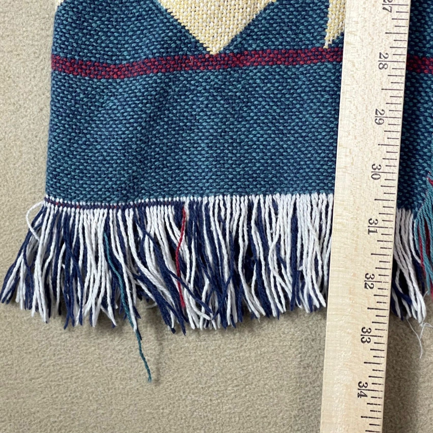 Vintage VINTAGE Lew Magram Collection Women One Size Southwestern Fringe Woven Jacket Cape Size ONE SIZE - 6 Thumbnail