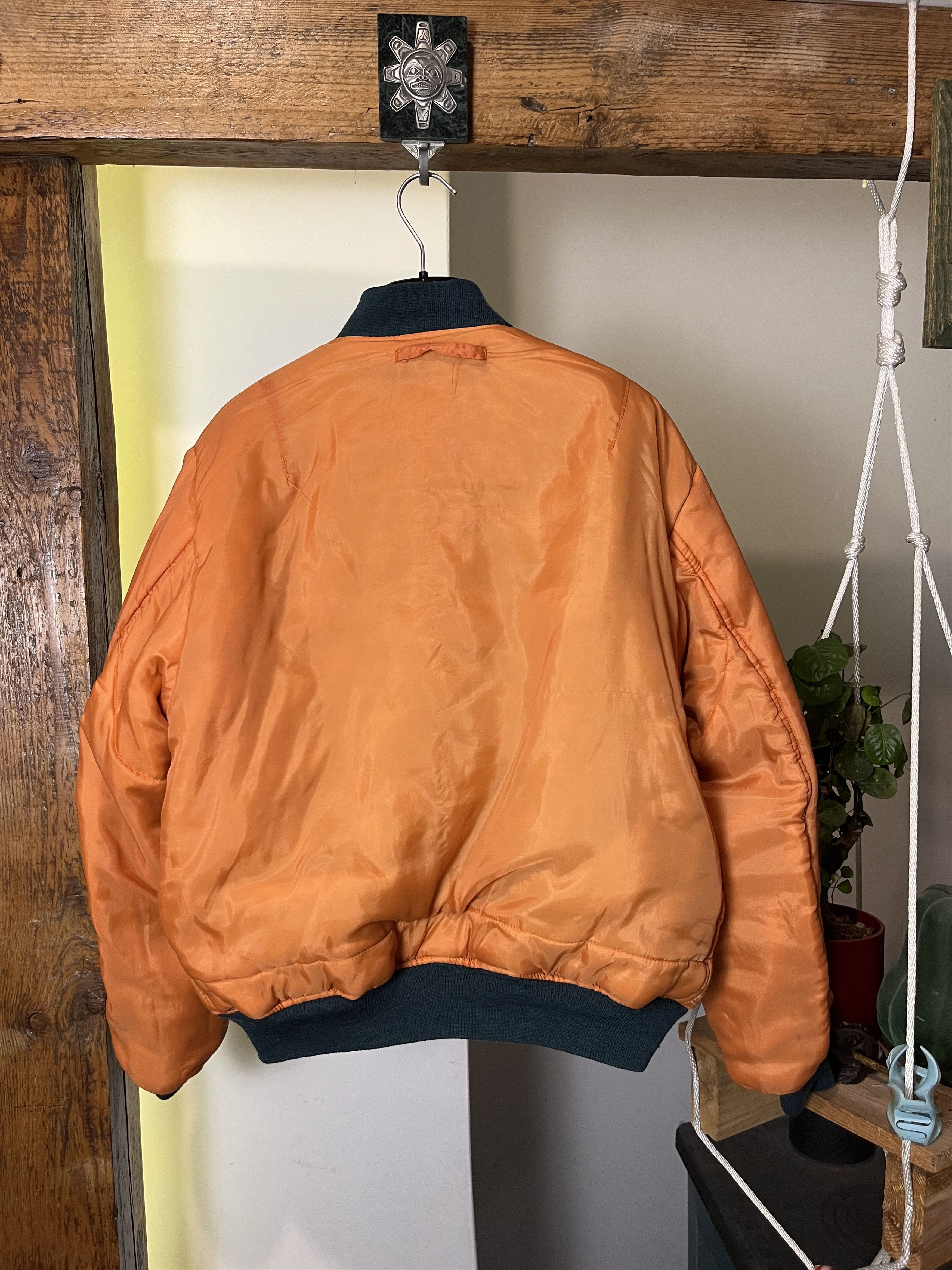 Vintage 90s Reversible MA-1 USA Bomber Flyer Jacket Military Size US L / EU 52-54 / 3 - 4 Thumbnail