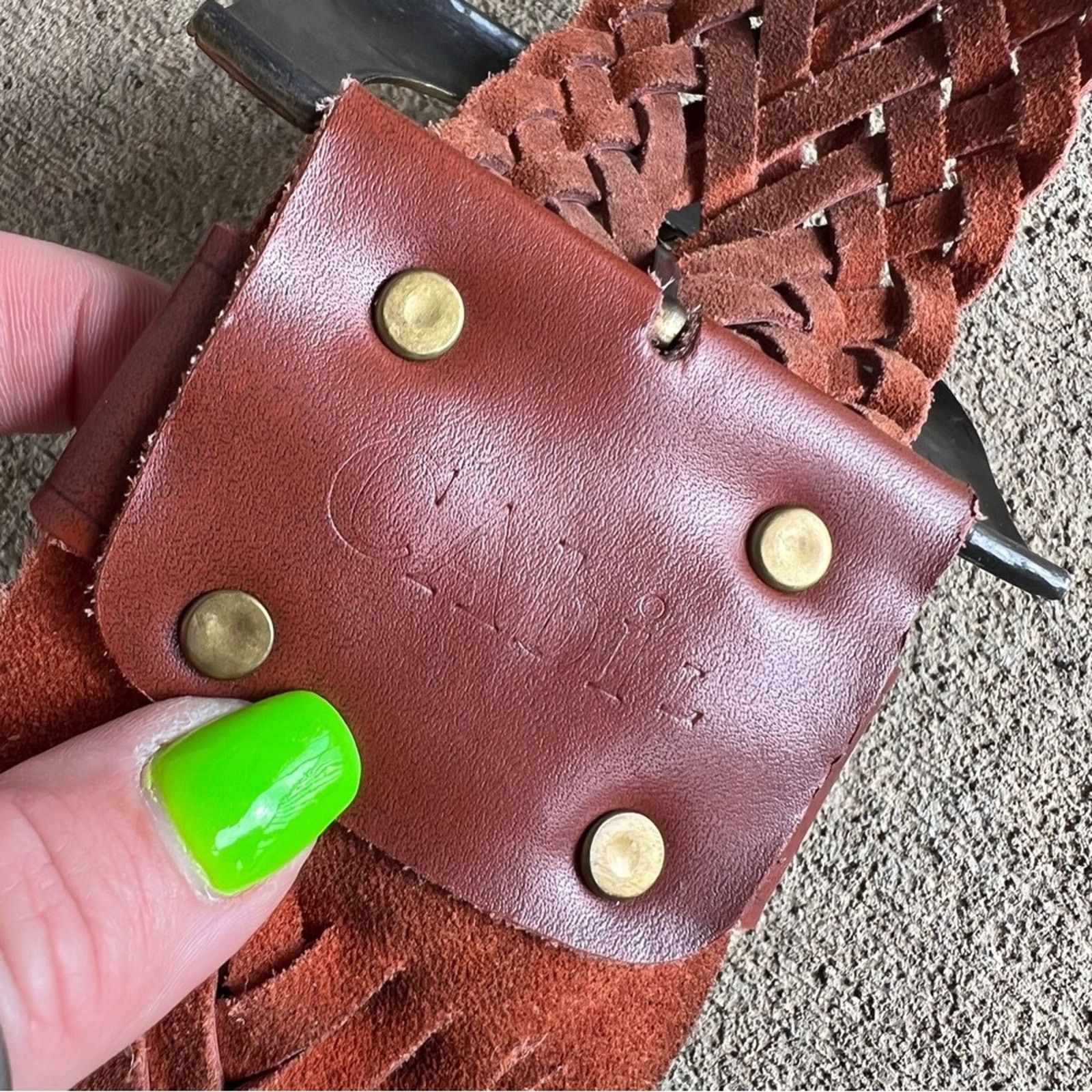 Vintage CABI brown braid leather boho bronze metallic southwest belt Size ONE SIZE - 3 Thumbnail