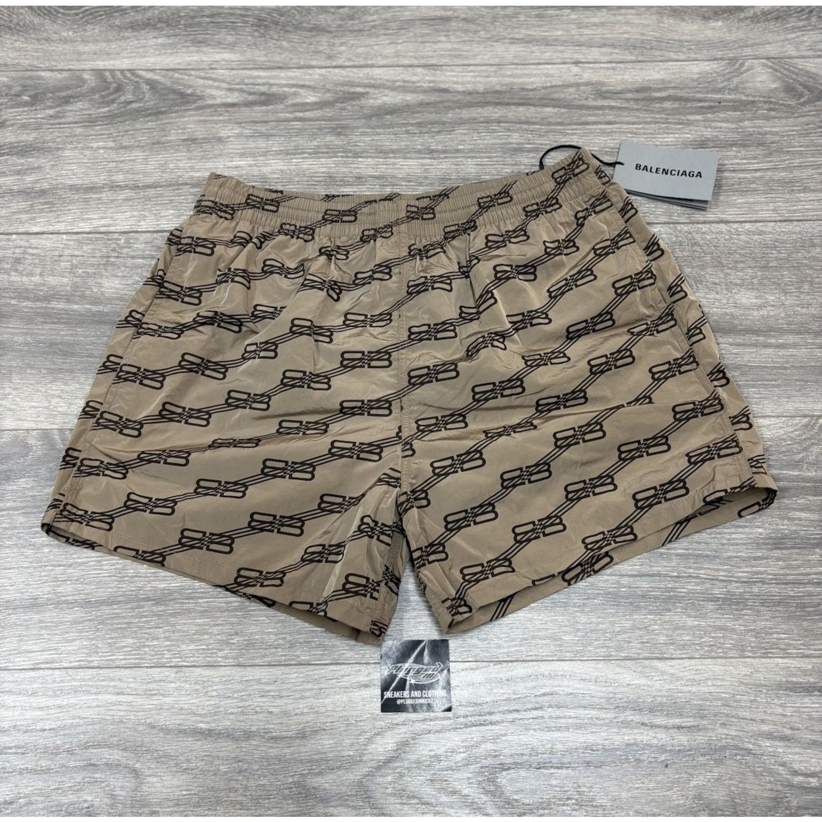 Balenciaga Balenciaga BB Monogram Swim Shorts ' Beige Brown ' | NEW! Size US 30 / EU 46 - 1 Thumbnail