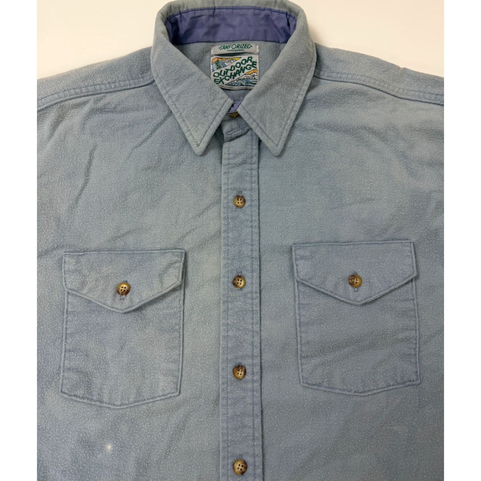 Vintage VINTAGE Outdoor Exchange Chamois Flannel Shirt Men 2XL Blue Heavyweight Pockets 80s 90s Grunge Hipster Outdoor Size US XXL / EU 58 / 5 - 2 Thumbnail
