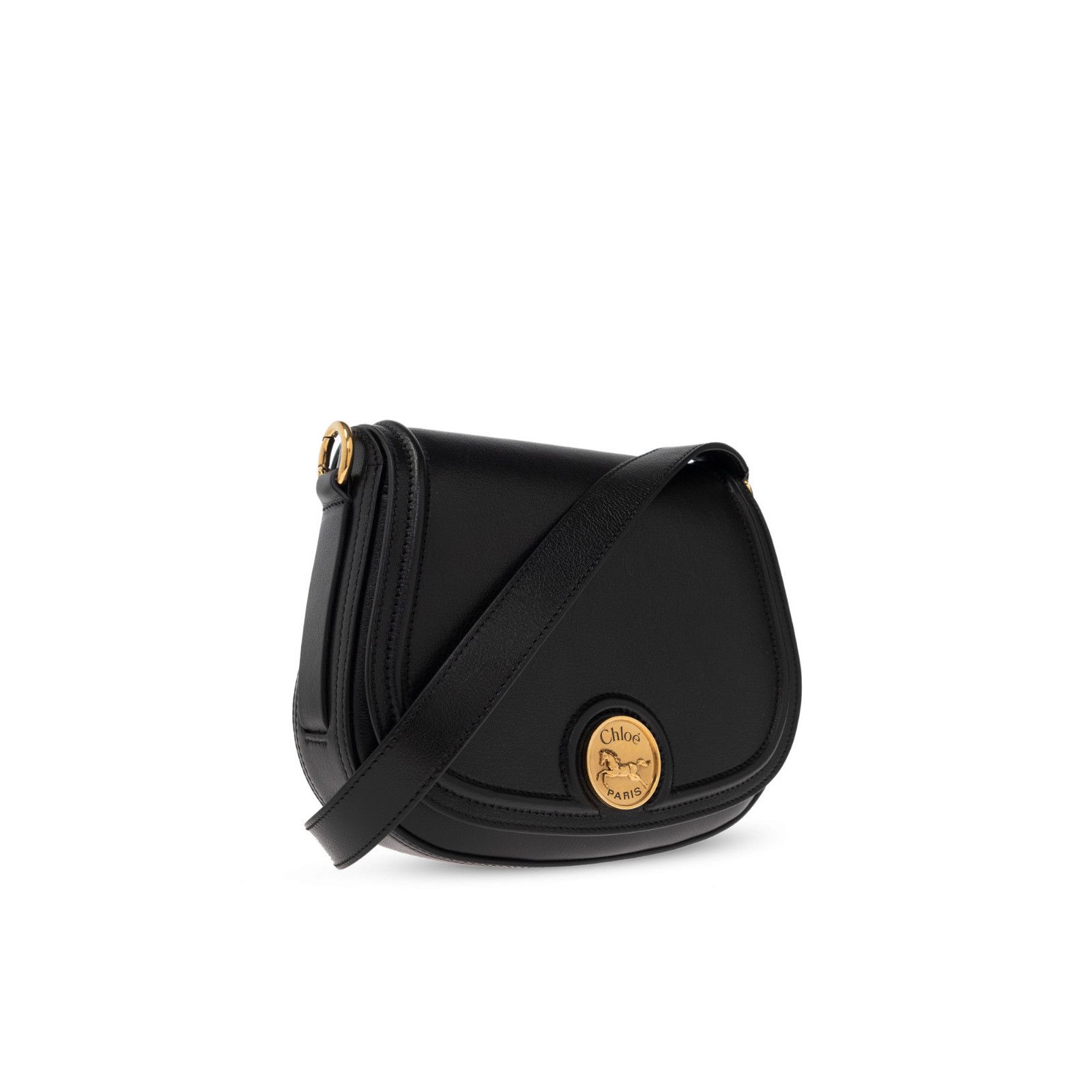 Chloe Chloe Horse Medal Black Soft Leather Shoulder Bag New & Auth Size ONE SIZE - 3 Thumbnail