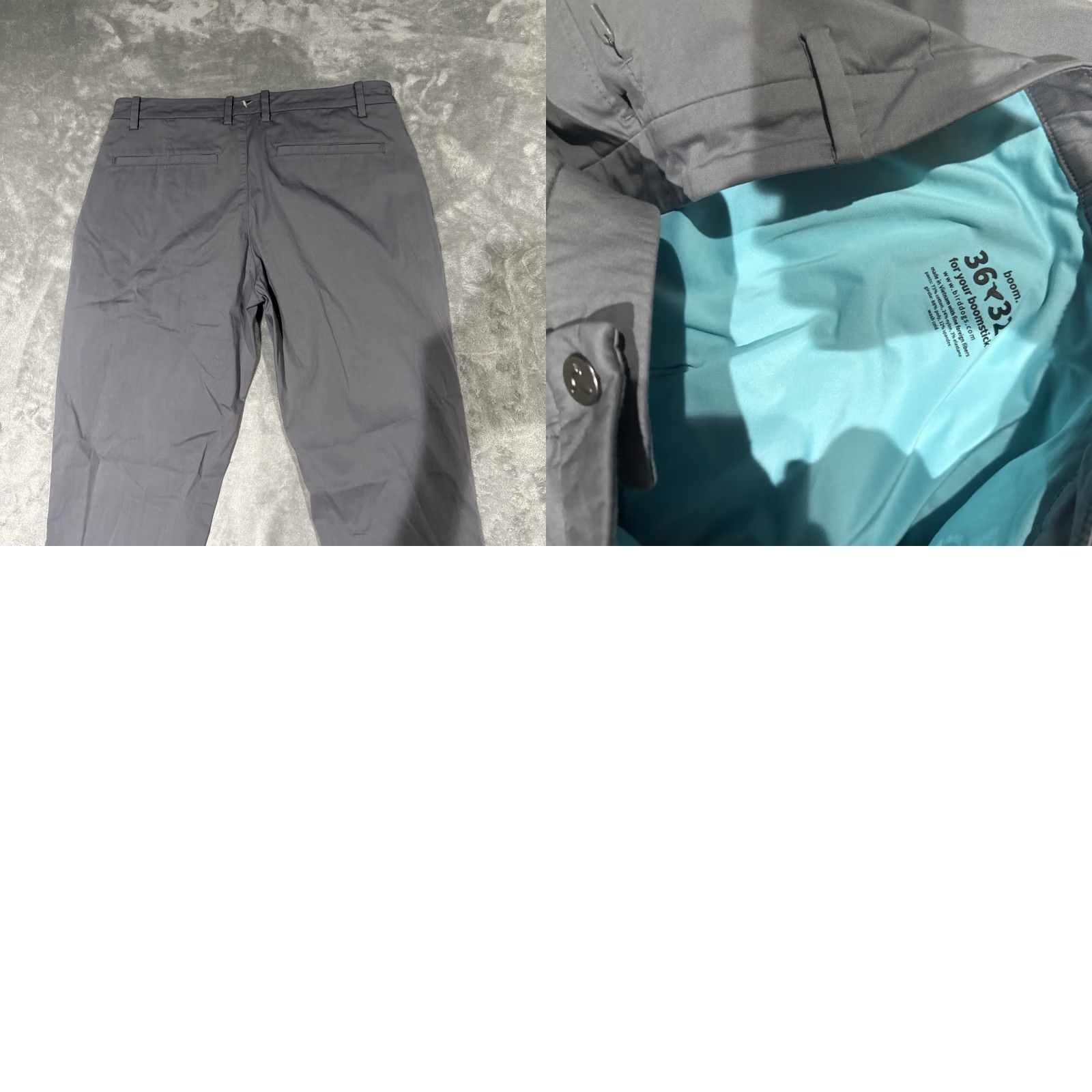 Vintage Bird Dogs Pants Men’s Sz 36x32 Gray Lined Performance Smooth Flat Front Chino Dogs Boom For Your Boomstick Logo Reg Regular Mens Size US 36 / EU 52 - 8 Thumbnail