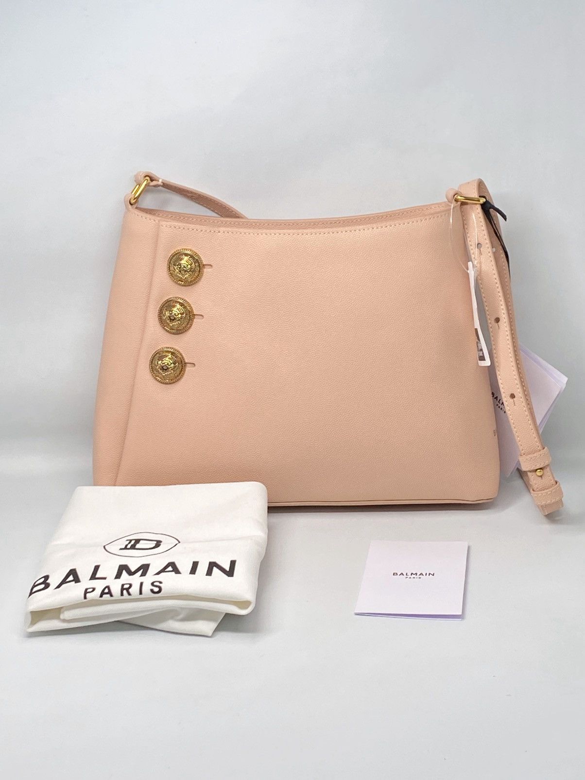 Balmain Balmain Embleme Shoulder Bag in Grained Calfskin Size ONE SIZE - 5 Thumbnail